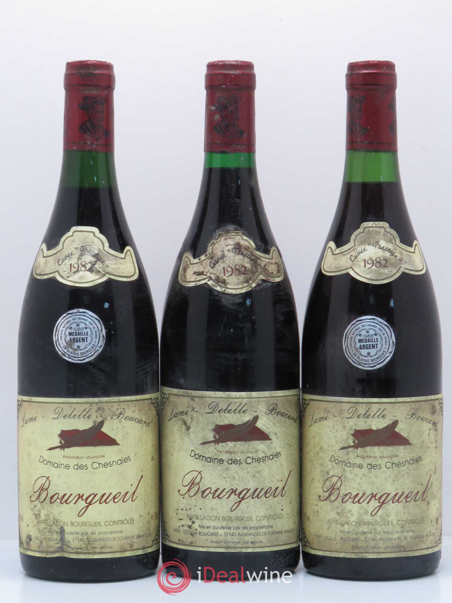 Bourgueil cuvée Prestige Lamé Delille Boucard 1982 - Posten von 3 Flaschen - 0