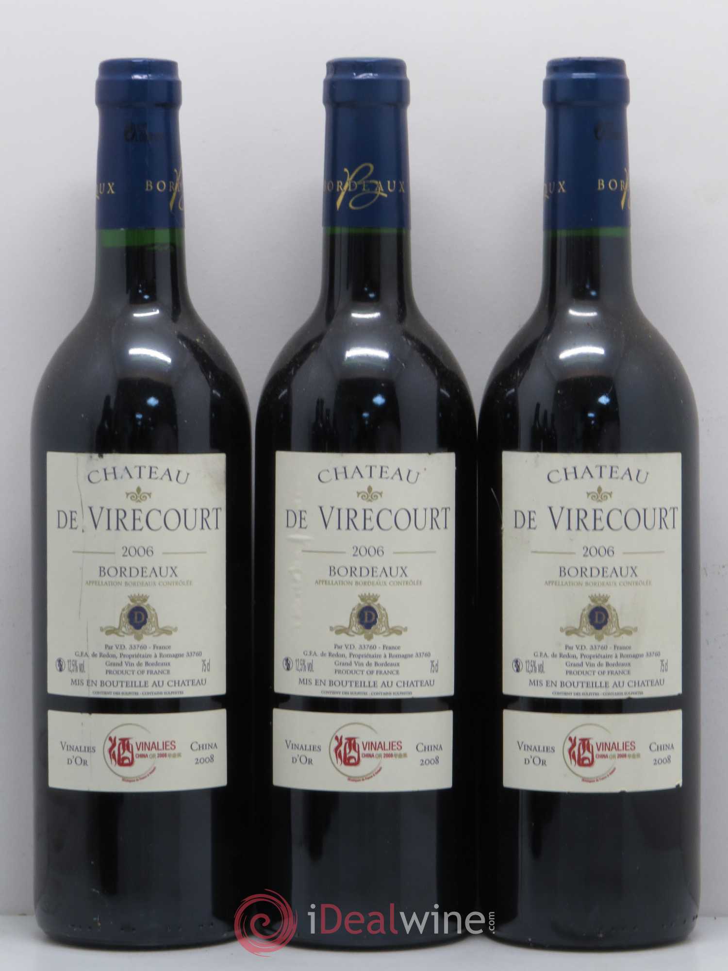 Bordeaux Supérieur Château Virecourt (sans prix de réserve) 2006 - Lotto di 6 bottiglie - 1