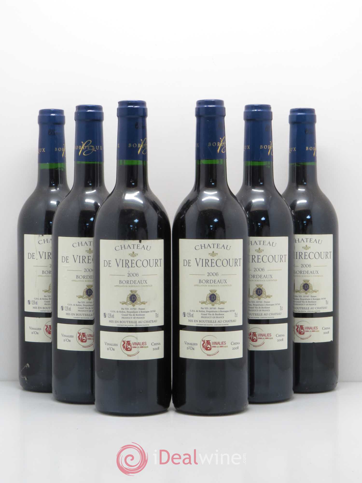 Bordeaux Supérieur Château Virecourt (sans prix de réserve) 2006 - Lotto di 6 bottiglie - 0