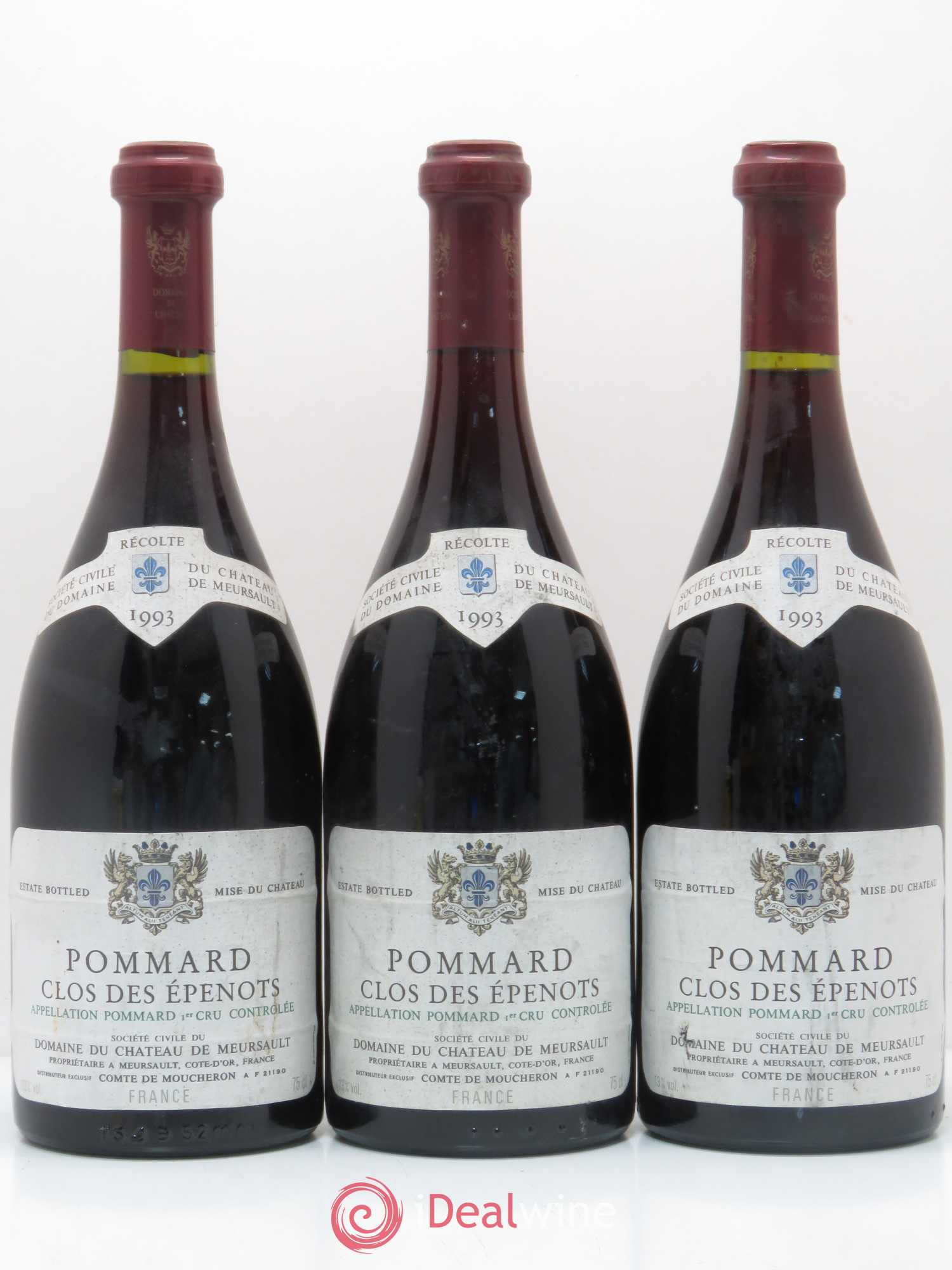 Pommard 1er Cru Clos des Epenots Château de Meursault 1993 - Posten von 3 Flaschen - 0