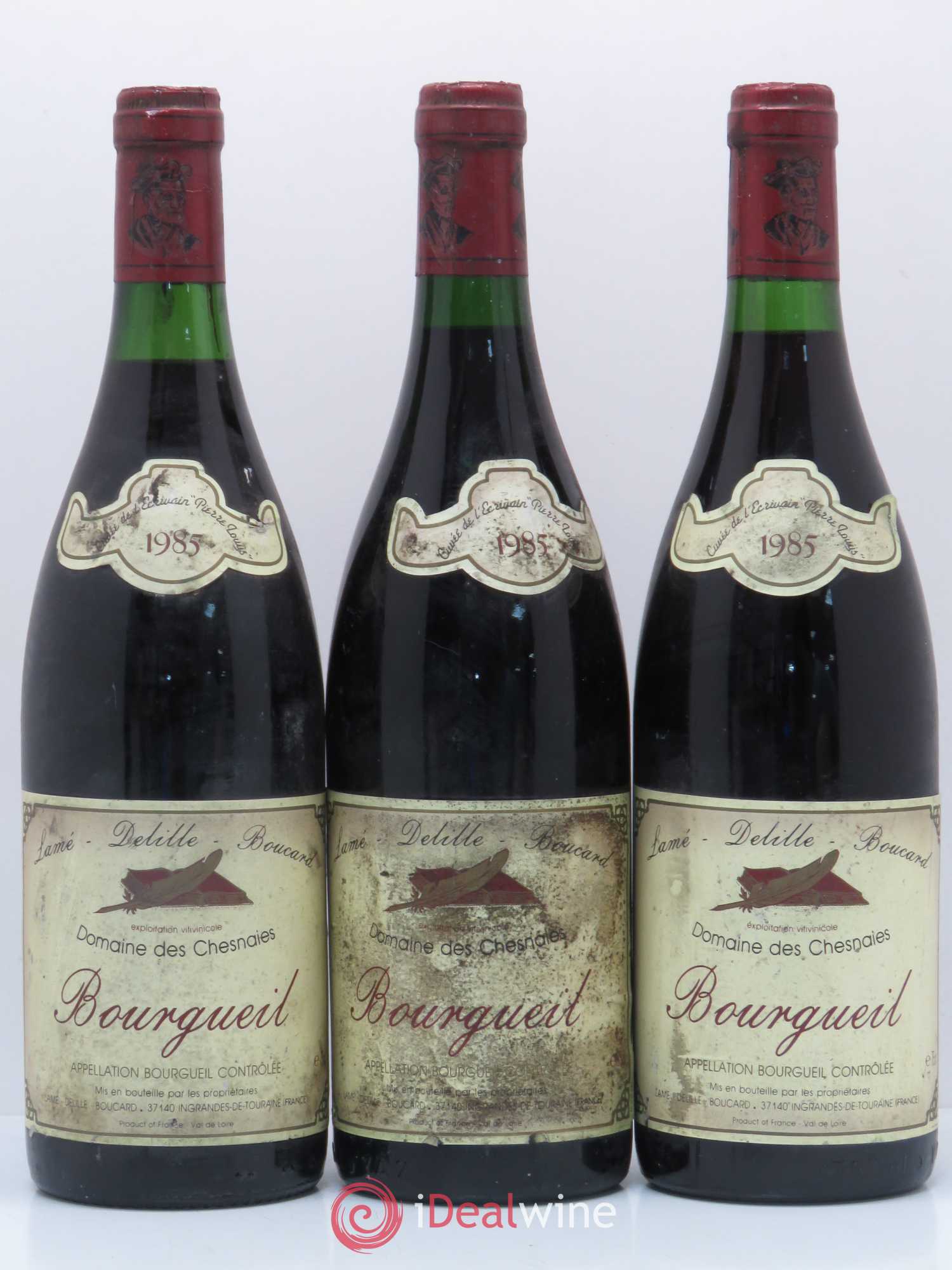 Bourgueil cuvée Pierre Louis Lamé Delille Boucard 1985 - Posten von 3 Flaschen - 0