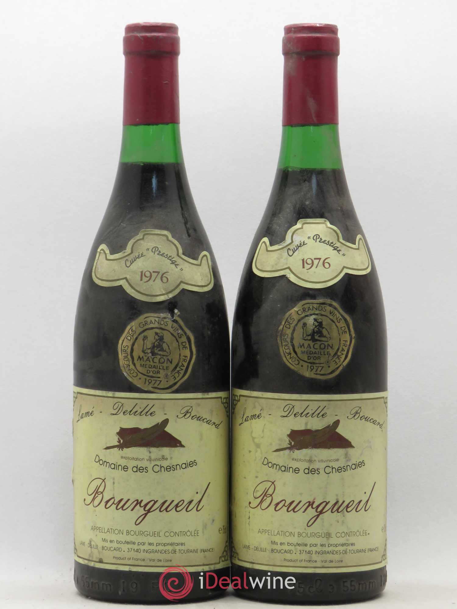 Bourgueil cuvée Prestige Lamé Delille Boucard Domaine des Chesnaies 1976 - Posten von 2 Flaschen - 0