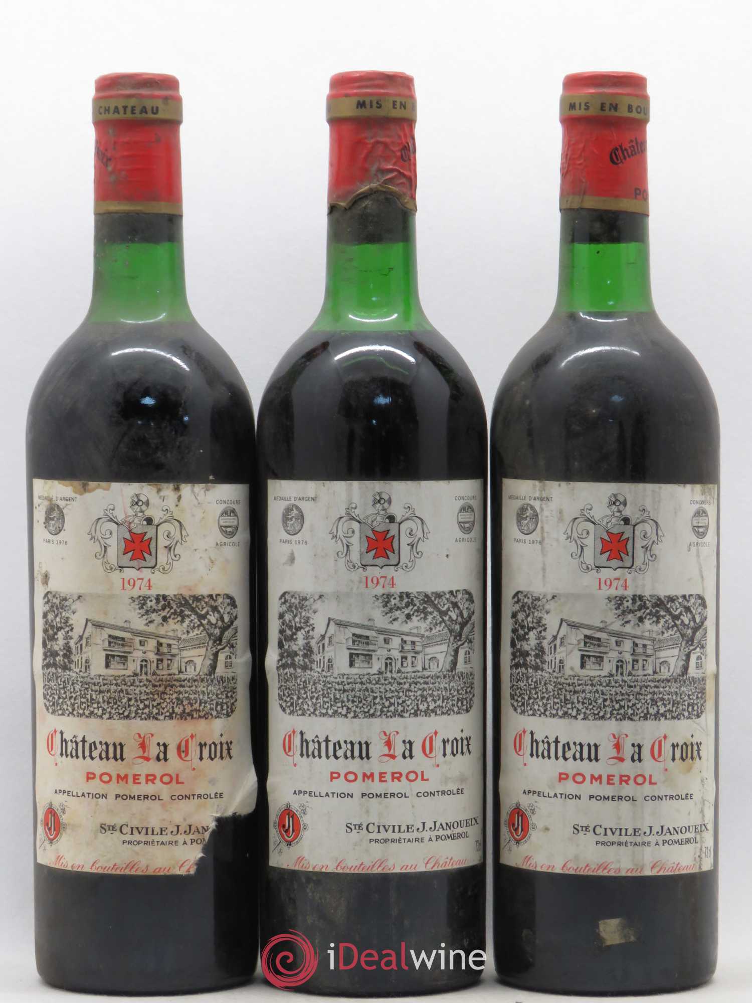 Château la Croix 1974 - Lot de 3 bouteilles - 0