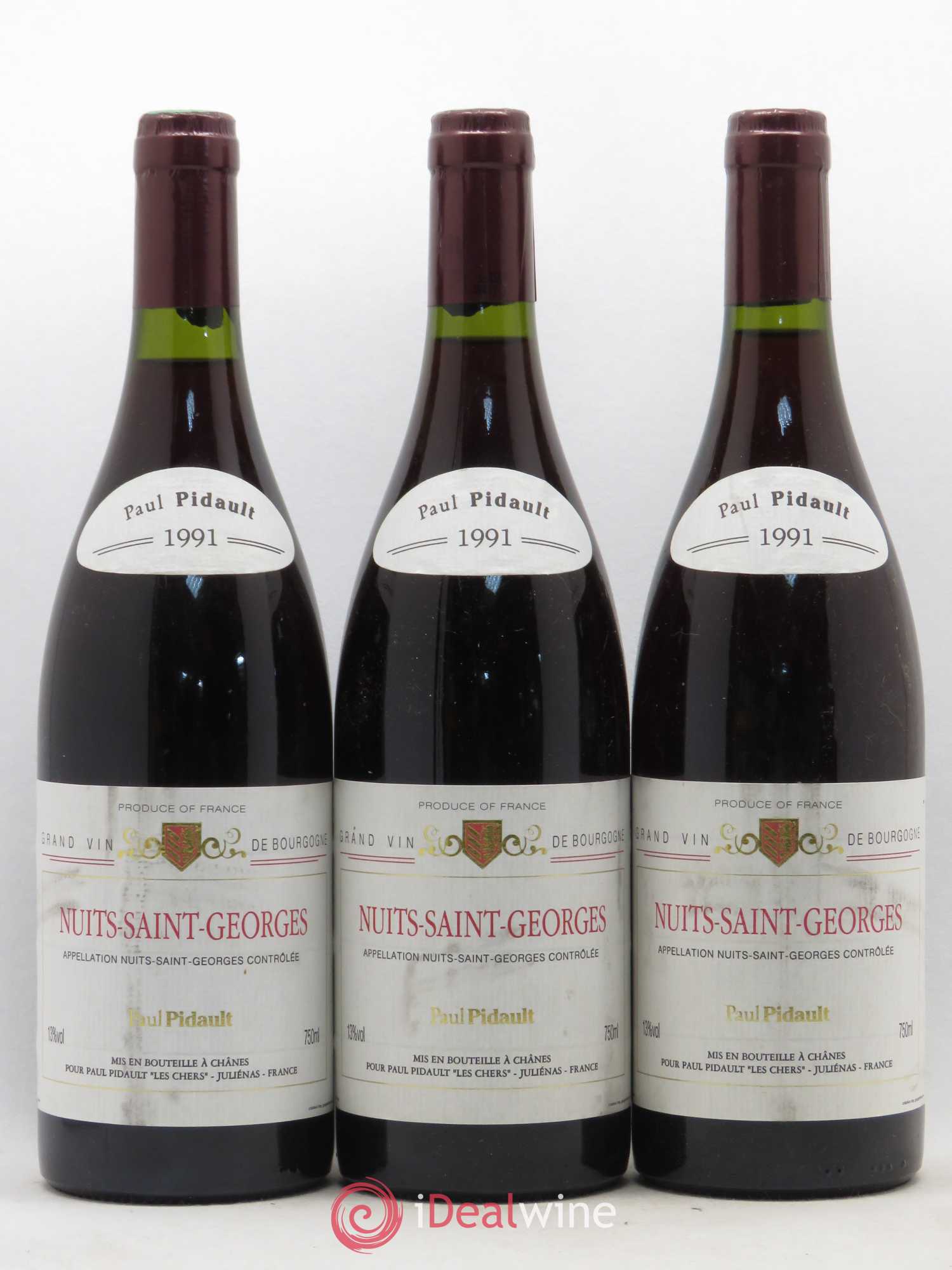 Nuits-Saint-Georges P. Pidault 1991 - Lot de 6 bouteilles - 1