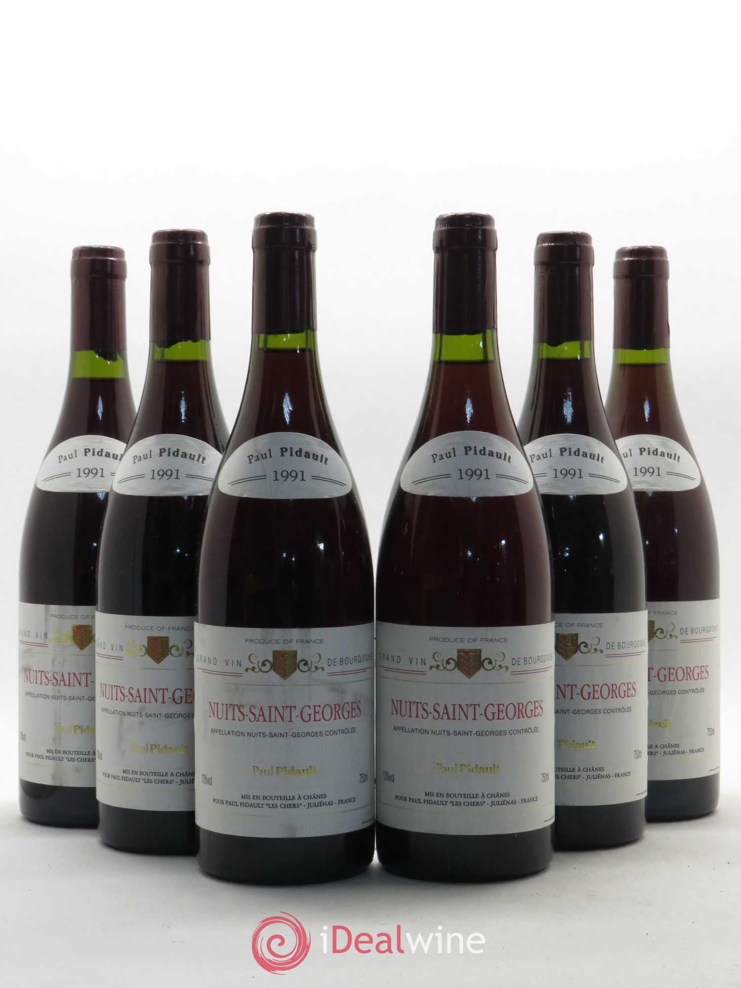 Nuits-Saint-Georges P. Pidault 1991 - Lot de 6 bouteilles - 0