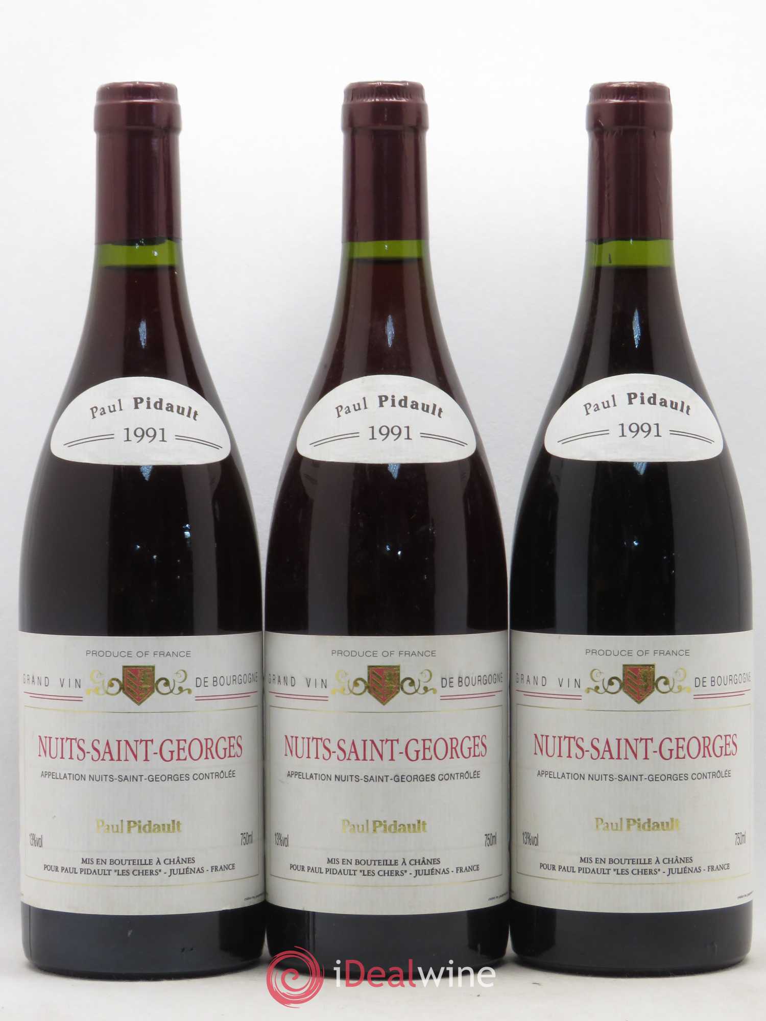 Nuits-Saint-Georges P. Pidault 1991 - Lot de 6 bouteilles - 2