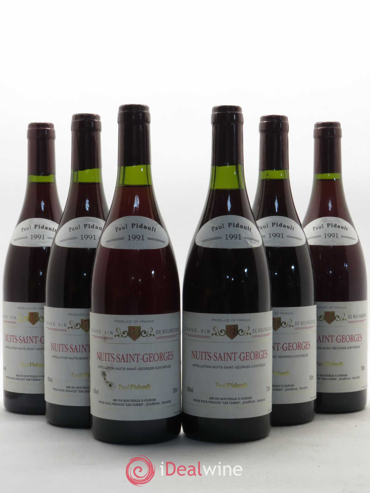 Nuits-Saint-Georges P. Pidault 1991 - Lot de 6 bouteilles - 0