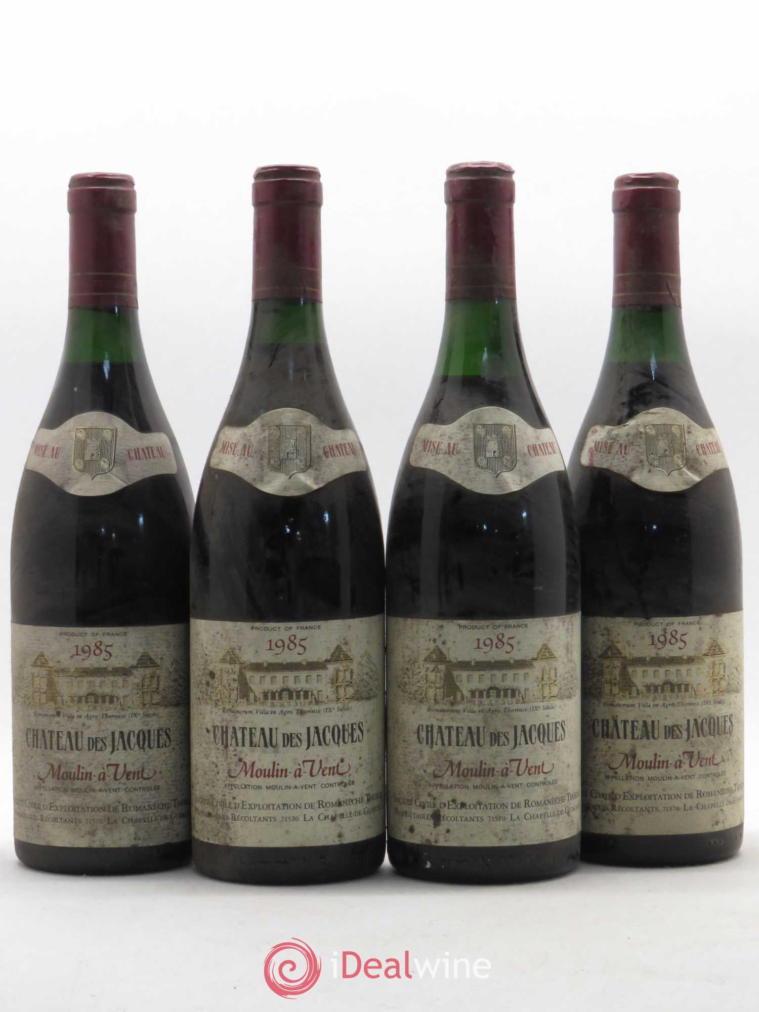 Moulin-à-Vent Château des Jacques 1985 - Lot de 4 bouteilles - 0