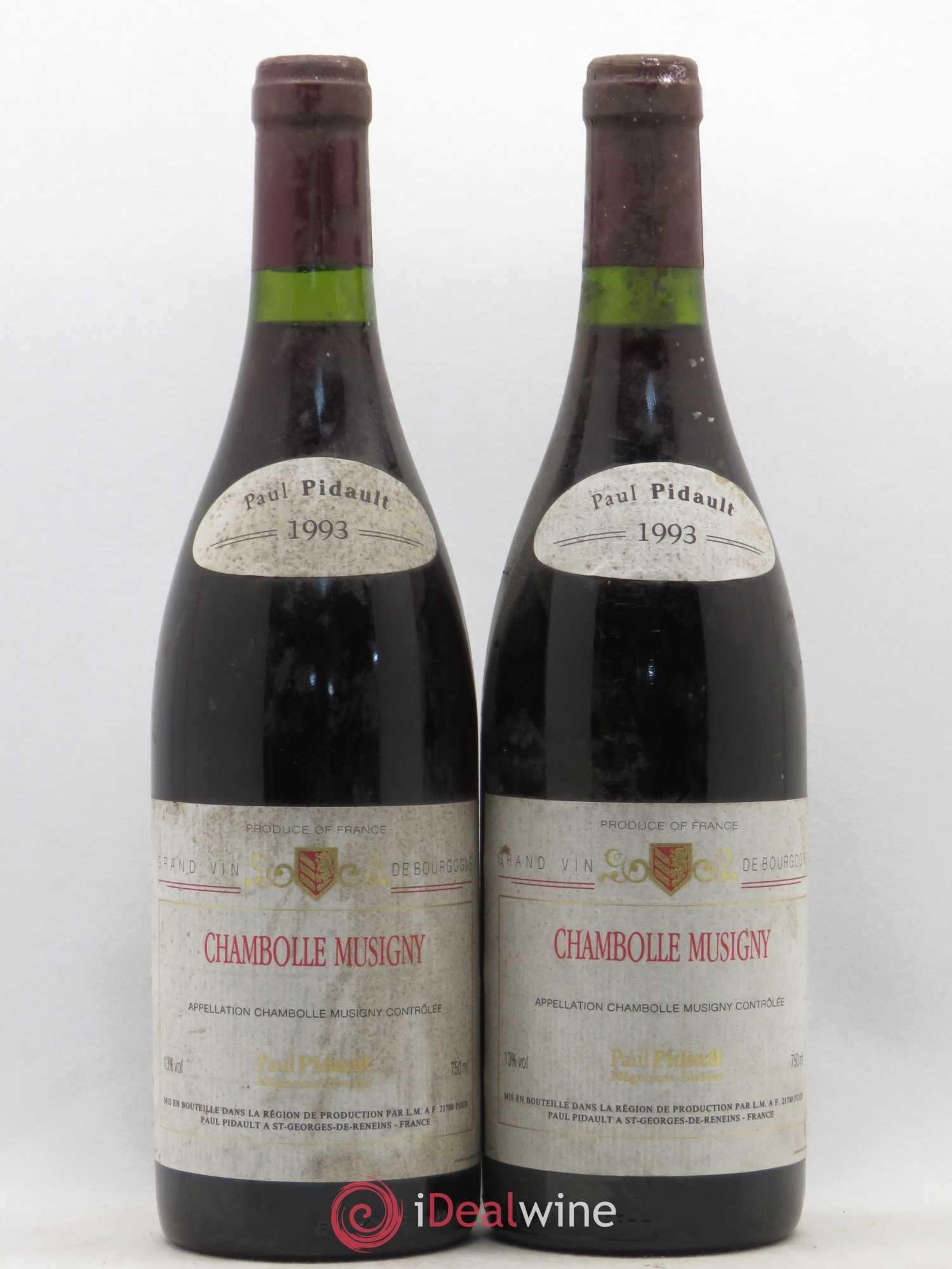 Chambolle-Musigny P. Pidault 1993 - Lot de 5 bouteilles - 2