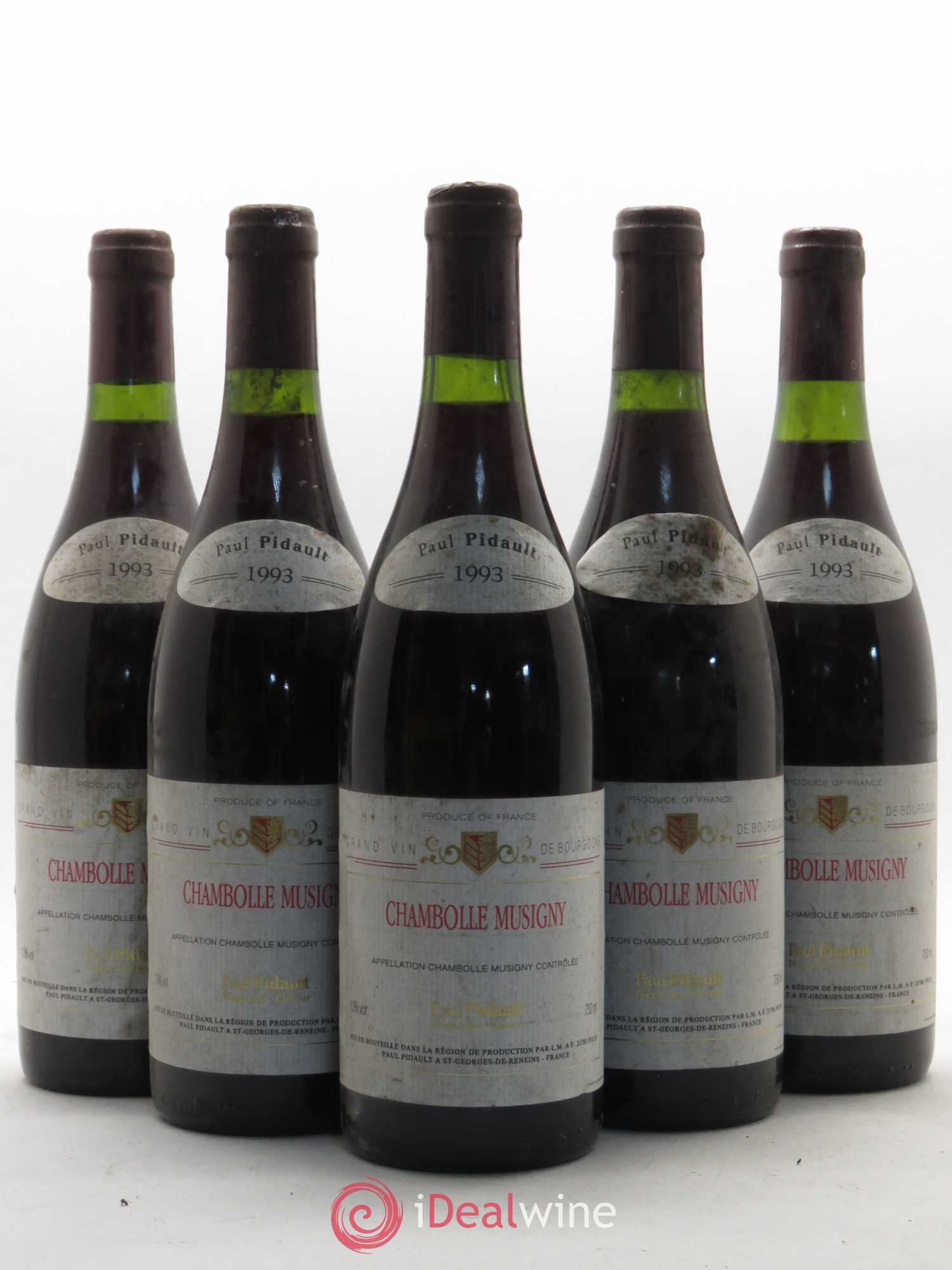 Chambolle-Musigny P. Pidault 1993 - Lot de 5 bouteilles - 0