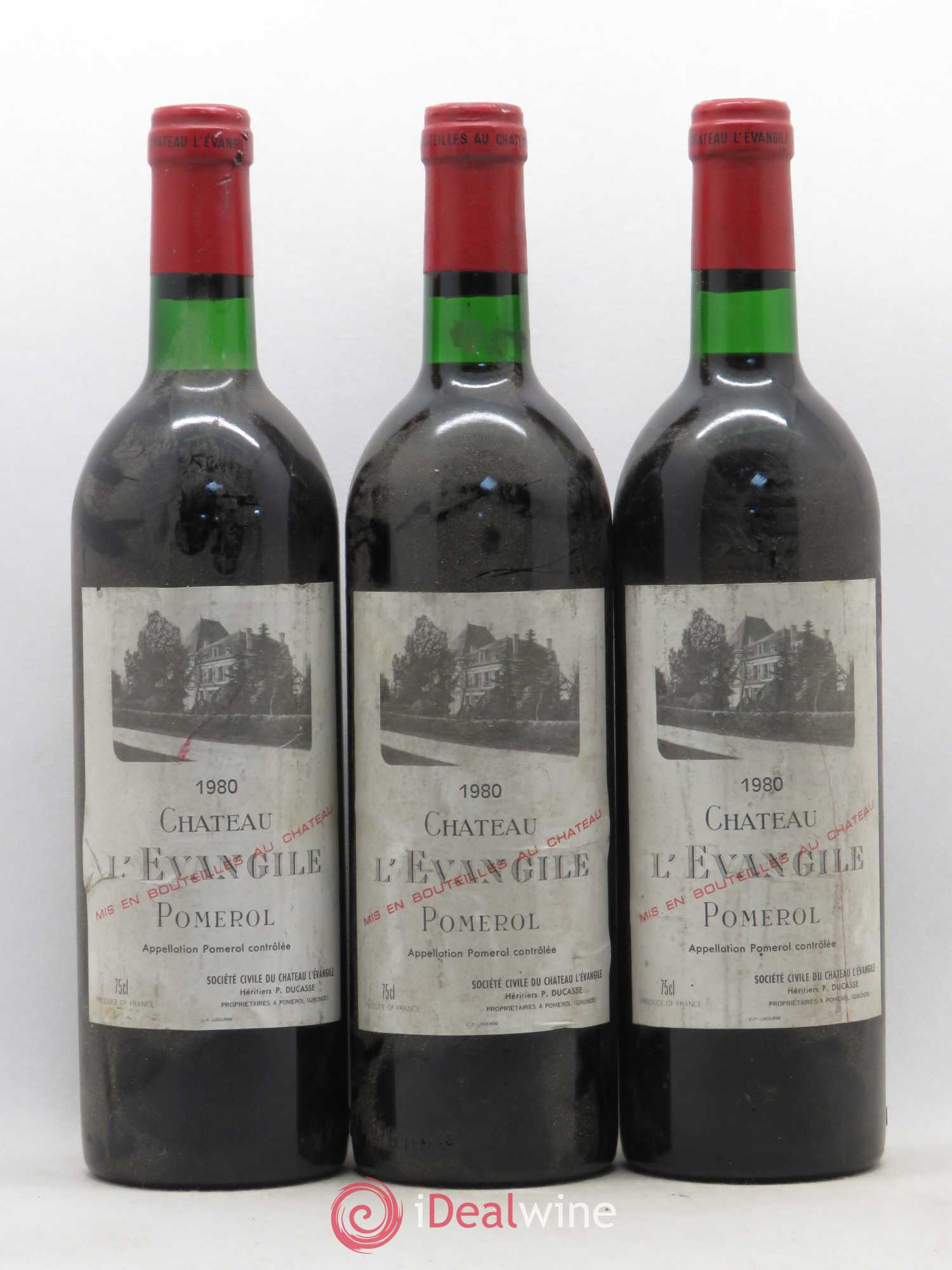 Château l' Évangile 1980 - Lot de 3 bouteilles - 0