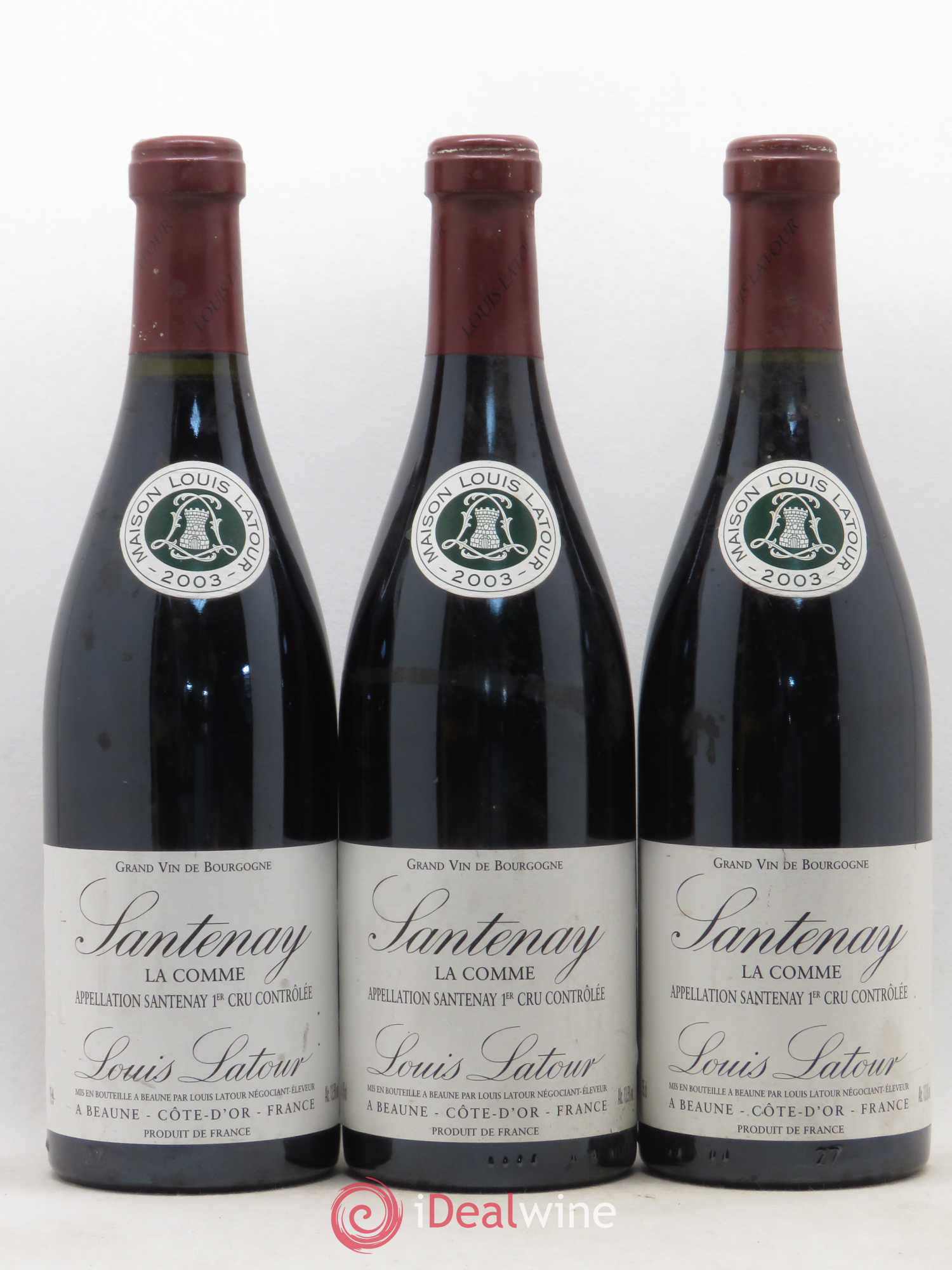 Santenay 1er Cru La Comme Louis Latour 2003 - Posten von 3 Flaschen - 0