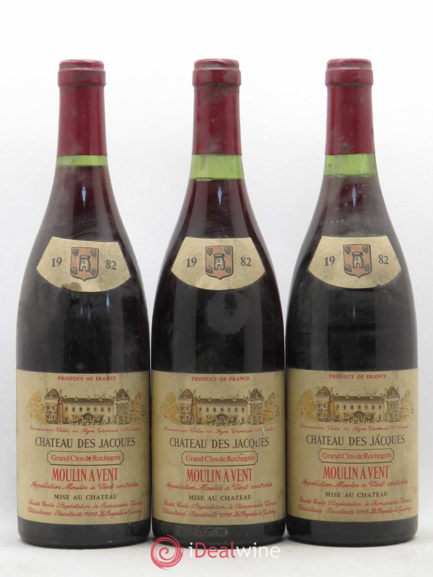 Moulin-à-Vent Clos de Rochegrès Château des Jacques Grand Clos de Rochegrès 1982 - Lot of 5 bottles - 1
