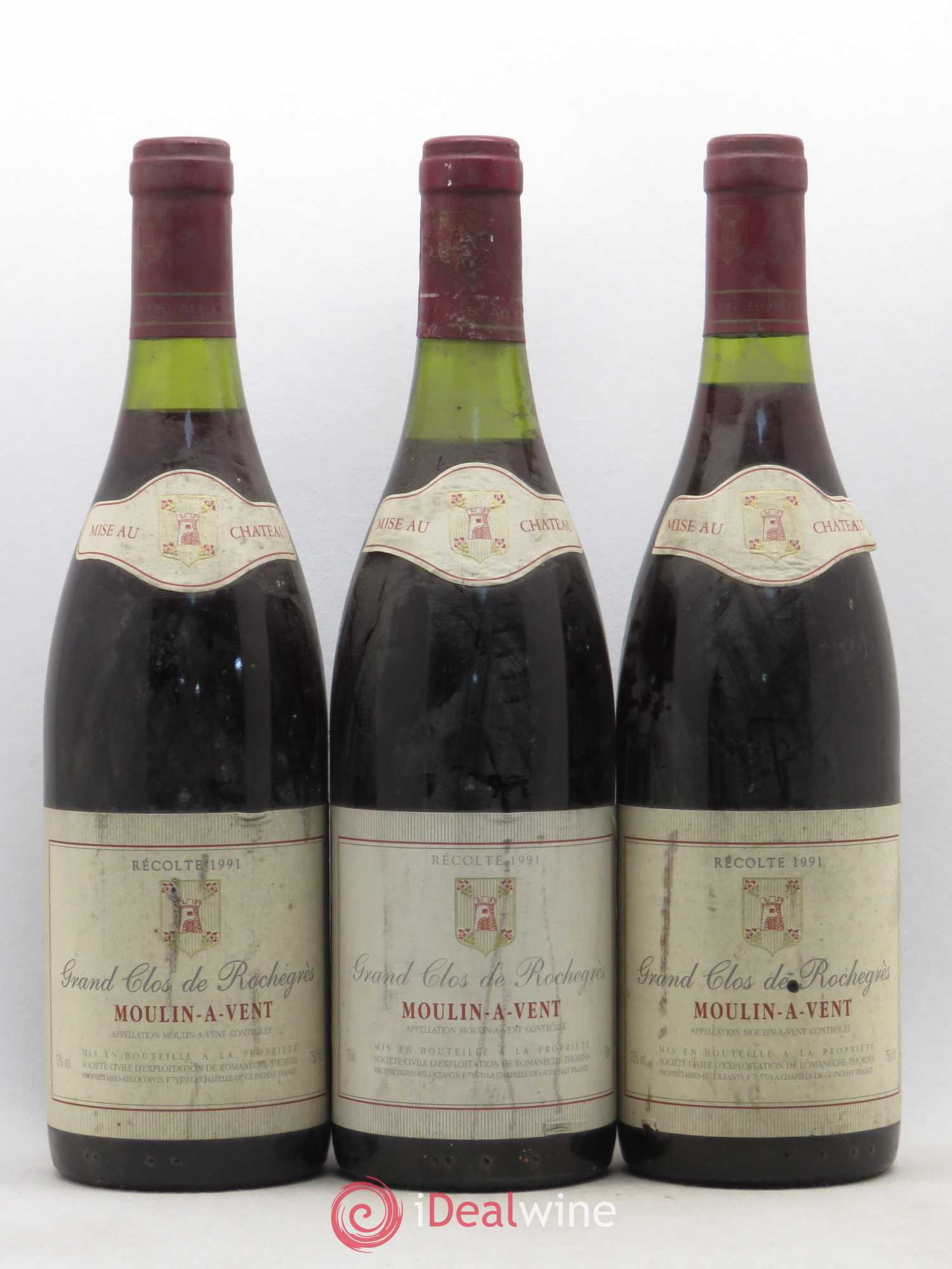 Moulin-à-Vent Grand Clos de Rochegrès 1991 - Lot de 5 bouteilles - 1