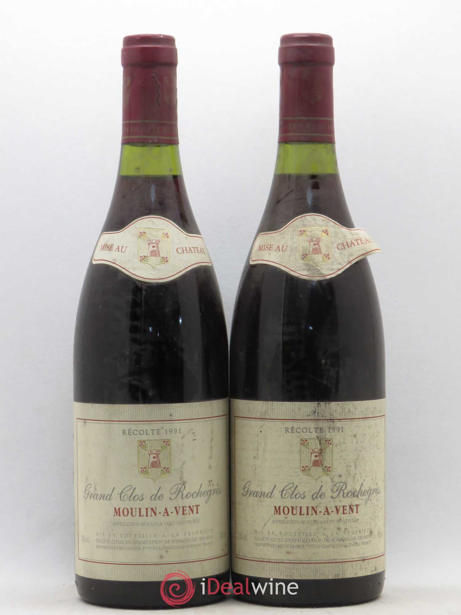 Moulin-à-Vent Grand Clos de Rochegrès 1991 - Lot de 5 bouteilles - 2