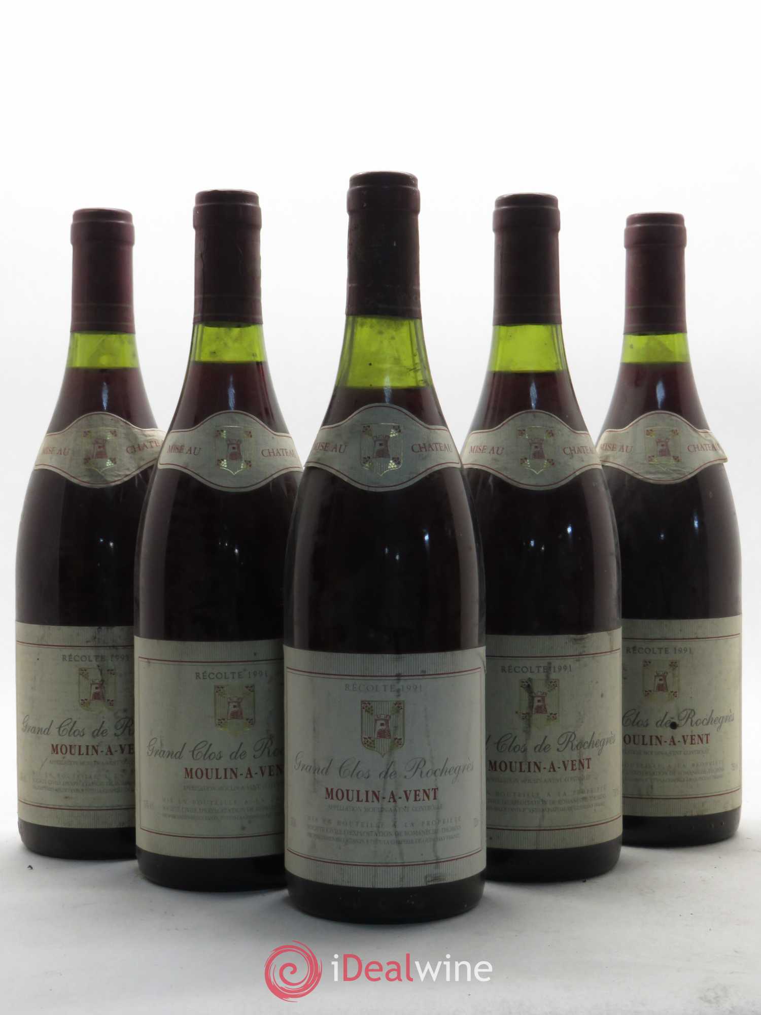 Moulin-à-Vent Grand Clos de Rochegrès 1991 - Lot de 5 bouteilles - 0