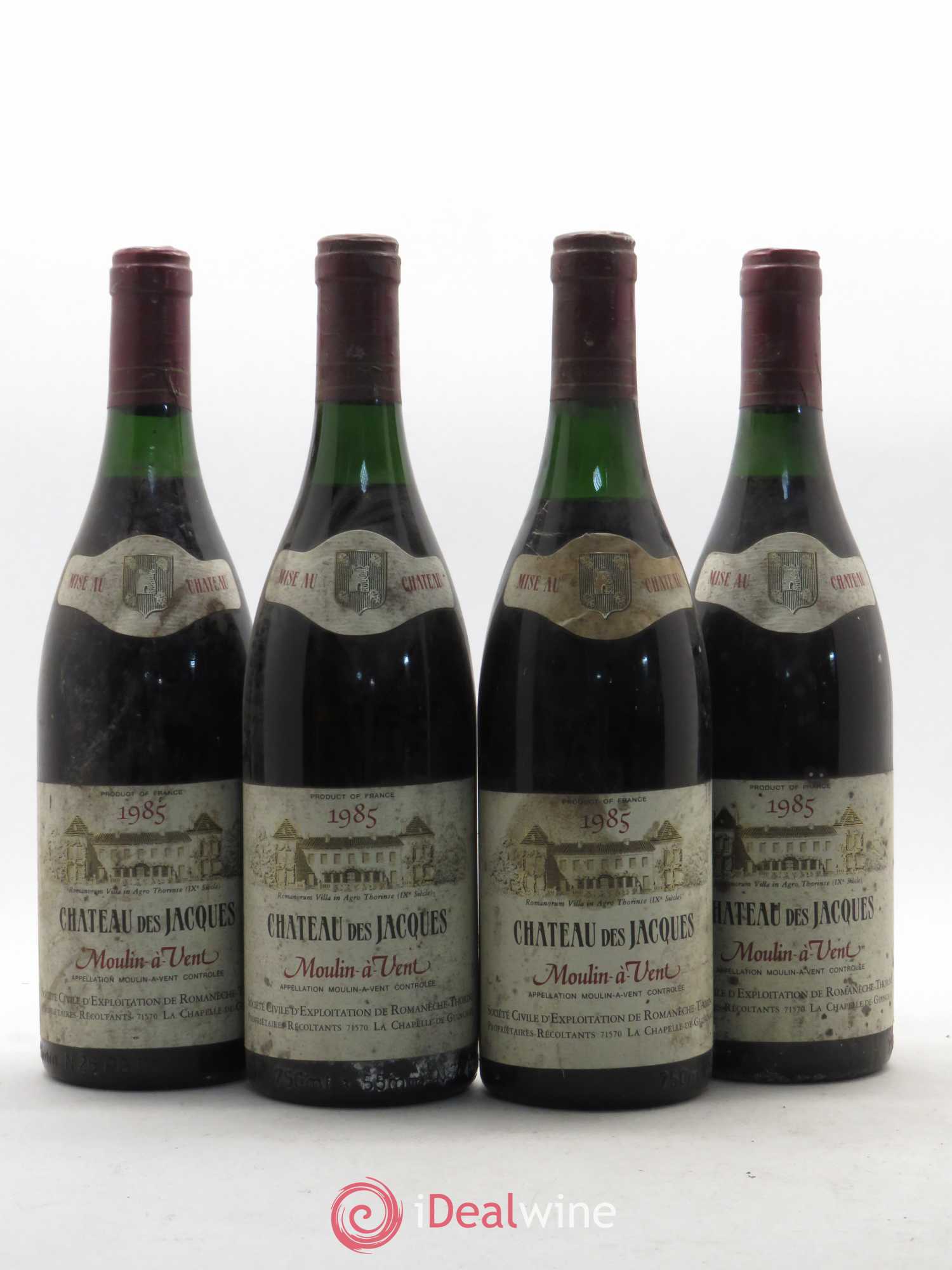 Moulin-à-Vent Château des Jacques 1985 - Lot de 4 bouteilles - 0