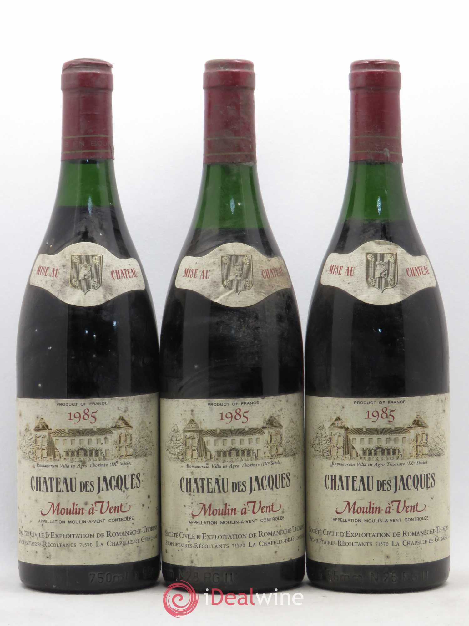 Moulin-à-Vent Château des Jacques 1985 - Lot de 3 bouteilles - 0