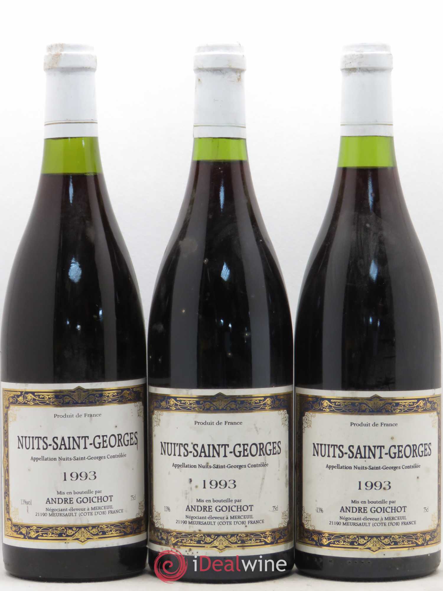 Nuits-Saint-Georges Goichot 1993 - Lot de 3 bouteilles - 0