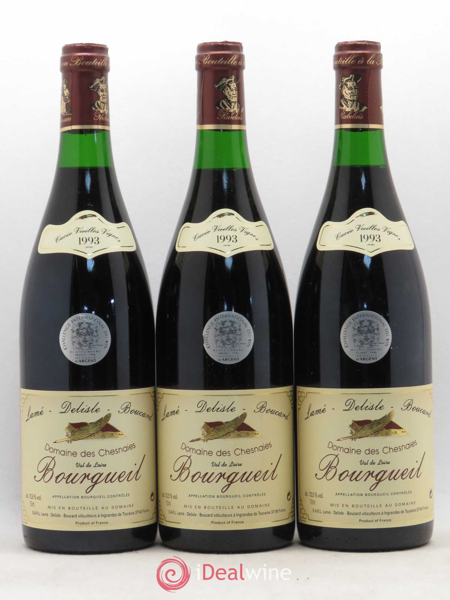 Bourgueil Vieilles vignes Lamé Delille Boucard Domaine des Chesnaies 1993 - Posten von 6 Flaschen - 1