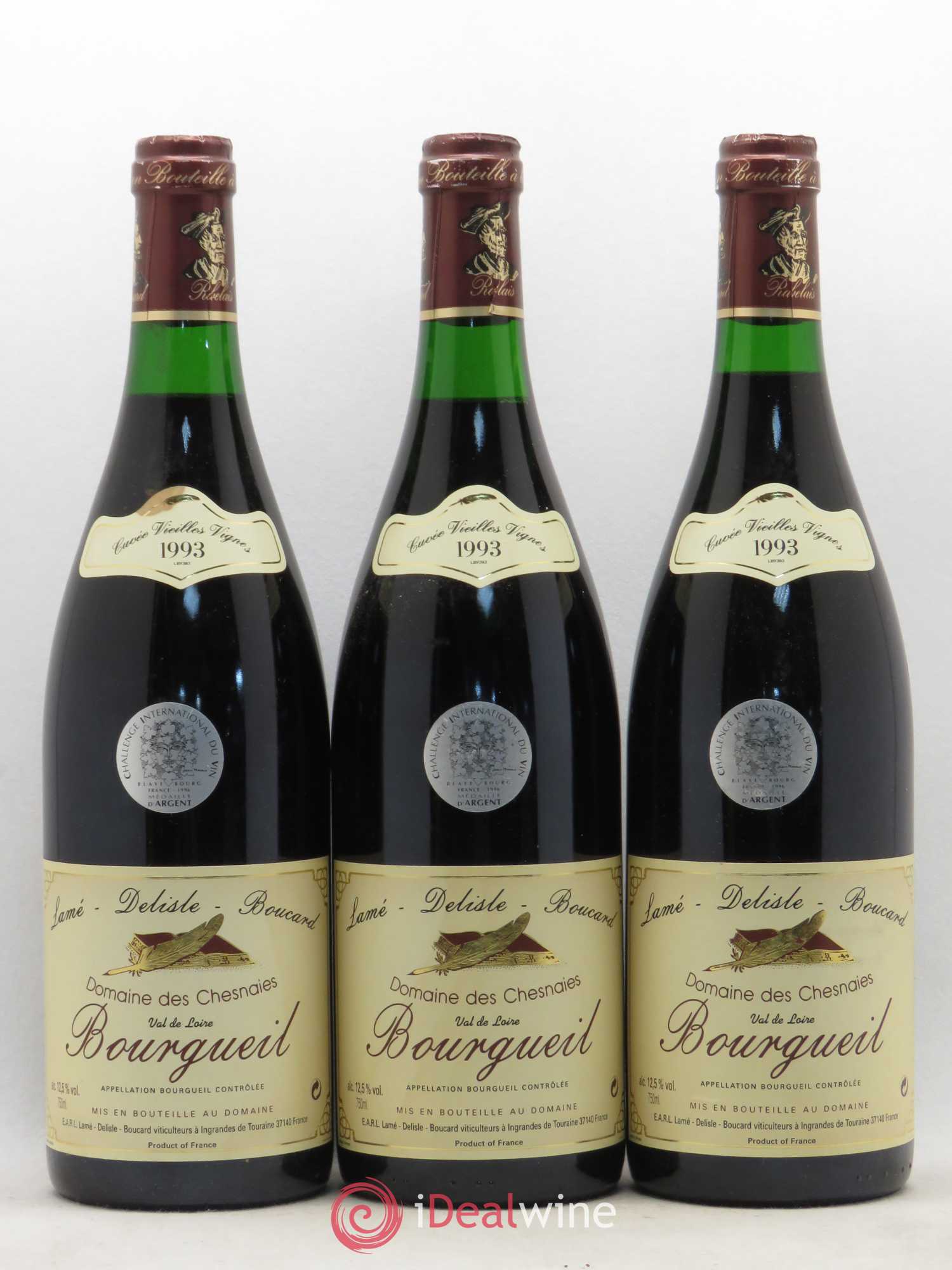 Bourgueil Vieilles vignes Lamé Delille Boucard Domaine des Chesnaies 1993 - Posten von 6 Flaschen - 2