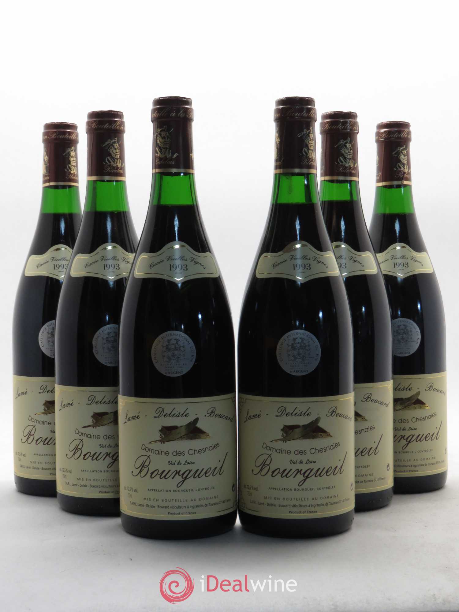 Bourgueil Vieilles vignes Lamé Delille Boucard Domaine des Chesnaies 1993 - Posten von 6 Flaschen - 0