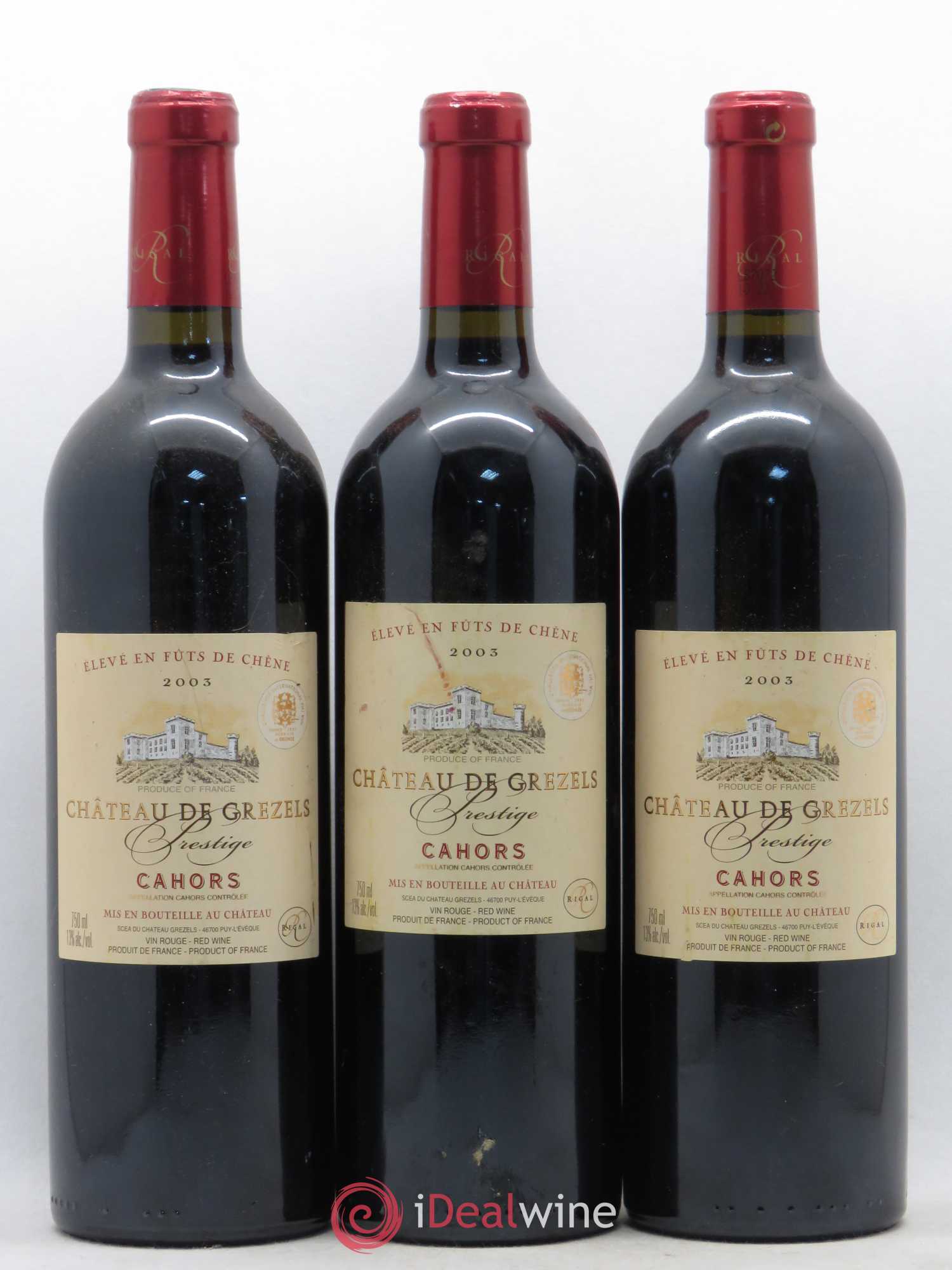 Cahors Château de Grezelles 2003 - Posten von 3 Flaschen - 0