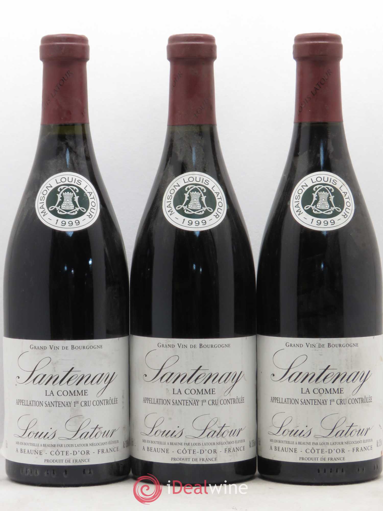 Santenay 1er Cru La Comme Louis Latour 1999 - Posten von 3 Flaschen - 0