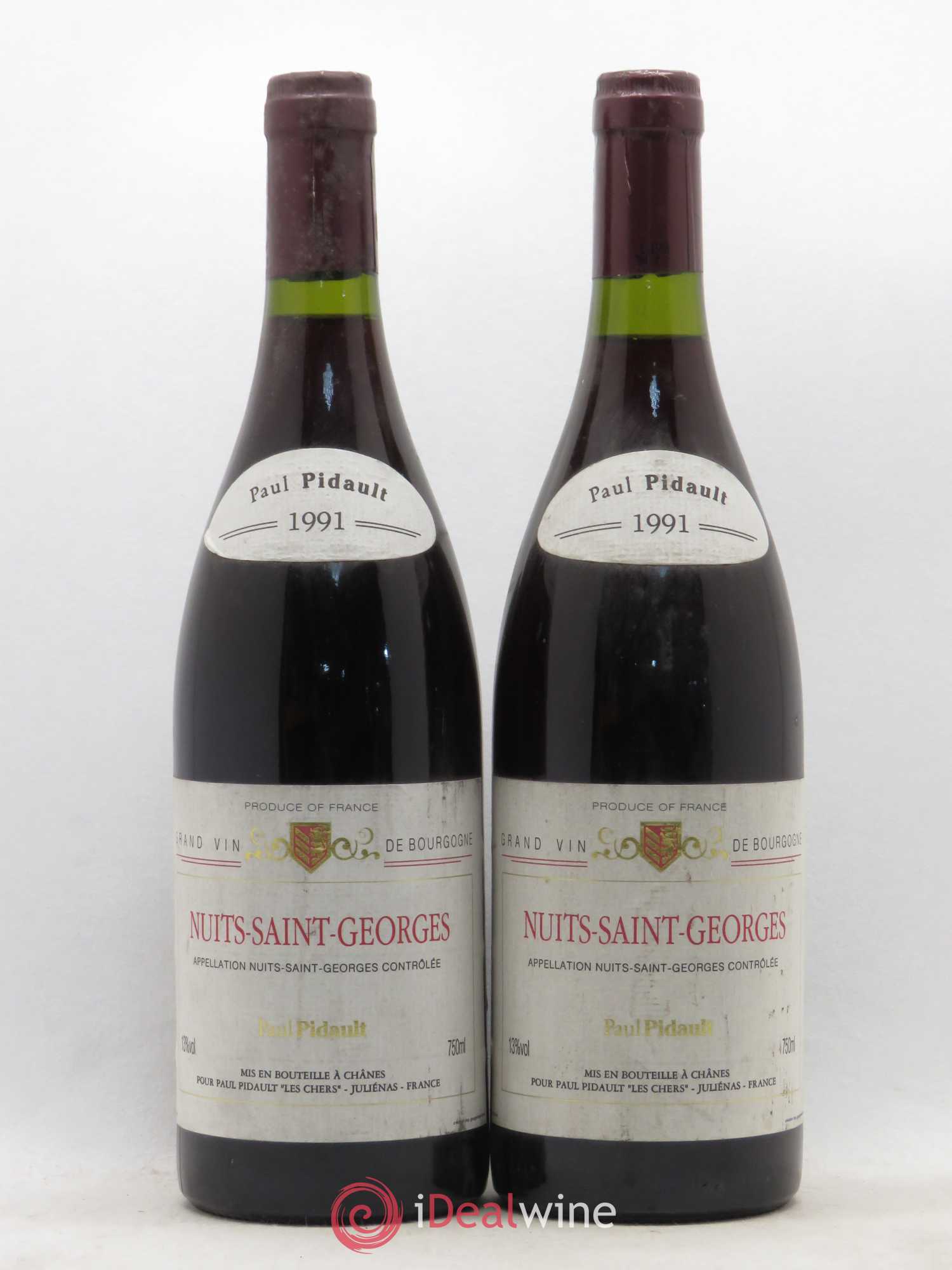 Nuits-Saint-Georges P. Pidault 1991 - Lot de 5 bouteilles - 2