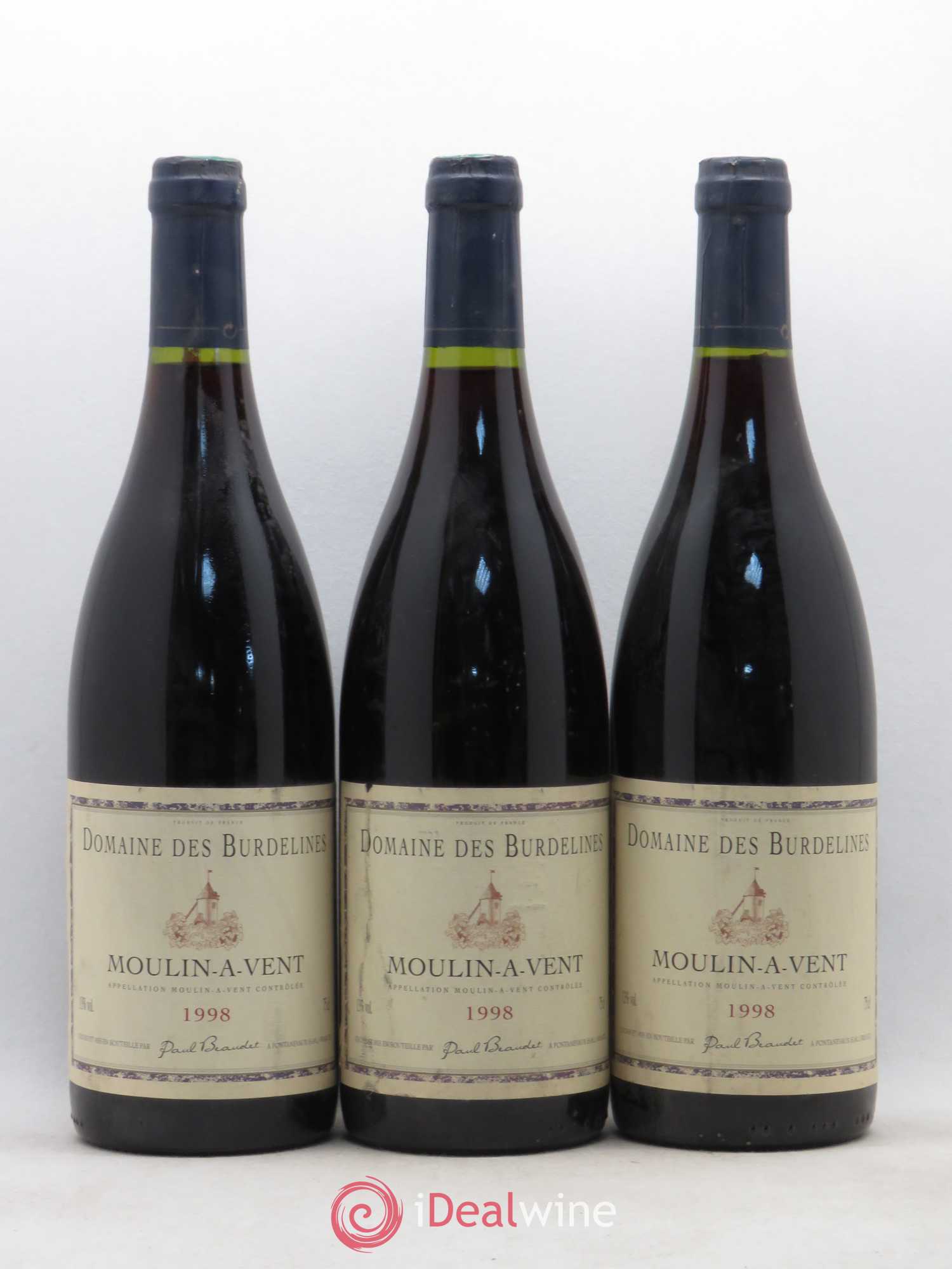 Moulin-à-Vent Domaine Burdeline Beaudet 1998 - Posten von 6 Flaschen - 2