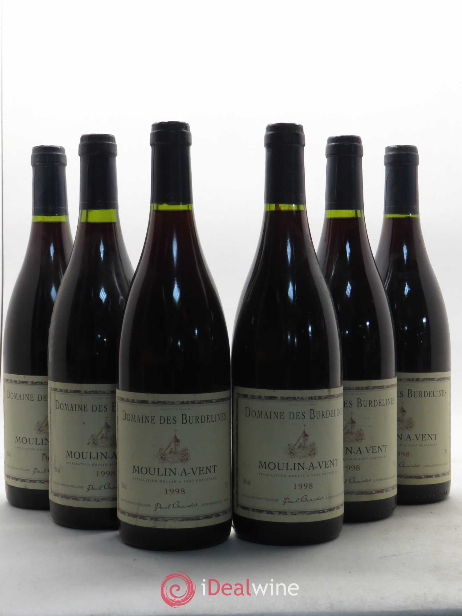 Moulin-à-Vent Domaine Burdeline Beaudet 1998 - Posten von 6 Flaschen - 0