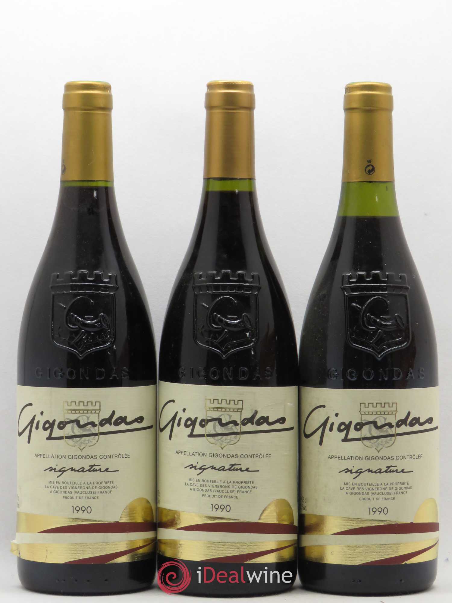 Gigondas Signature Cave des Vignerons de Gigondas 1990 - Posten von 3 Flaschen - 0