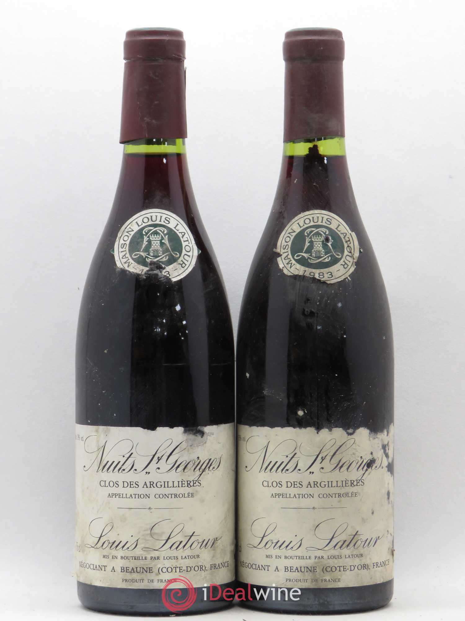 Nuits-Saint-Georges 1er Cru Clos des Argilières Latour 1983 - Posten von 2 Flaschen - 0