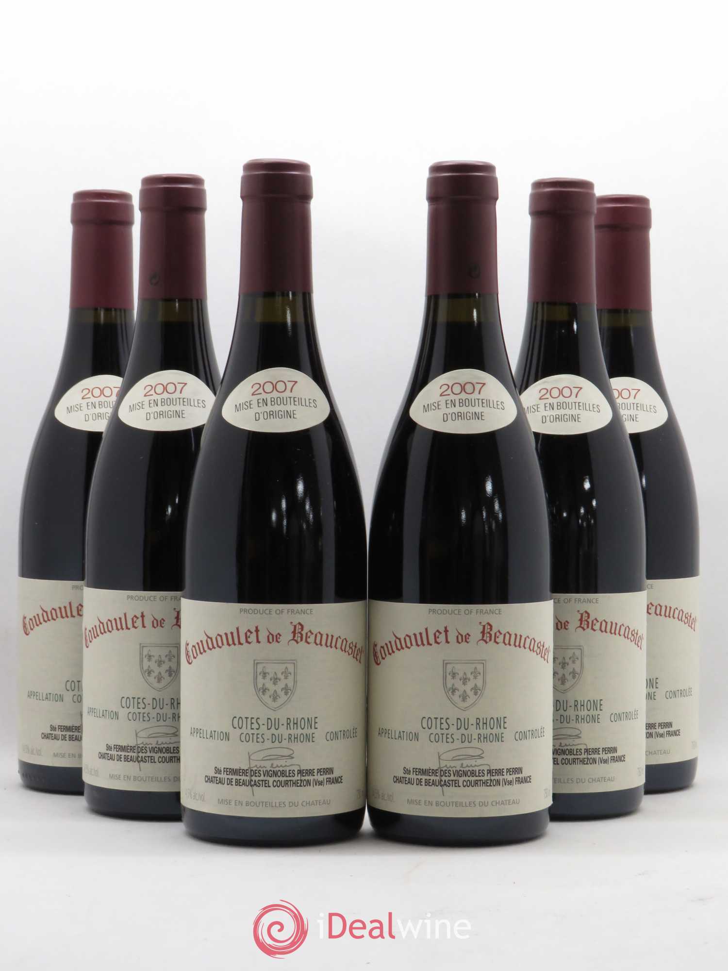Côtes-du-Rhône Coudoulet de Beaucastel Famille Perrin 2007 - Lot de 6 bouteilles - 0