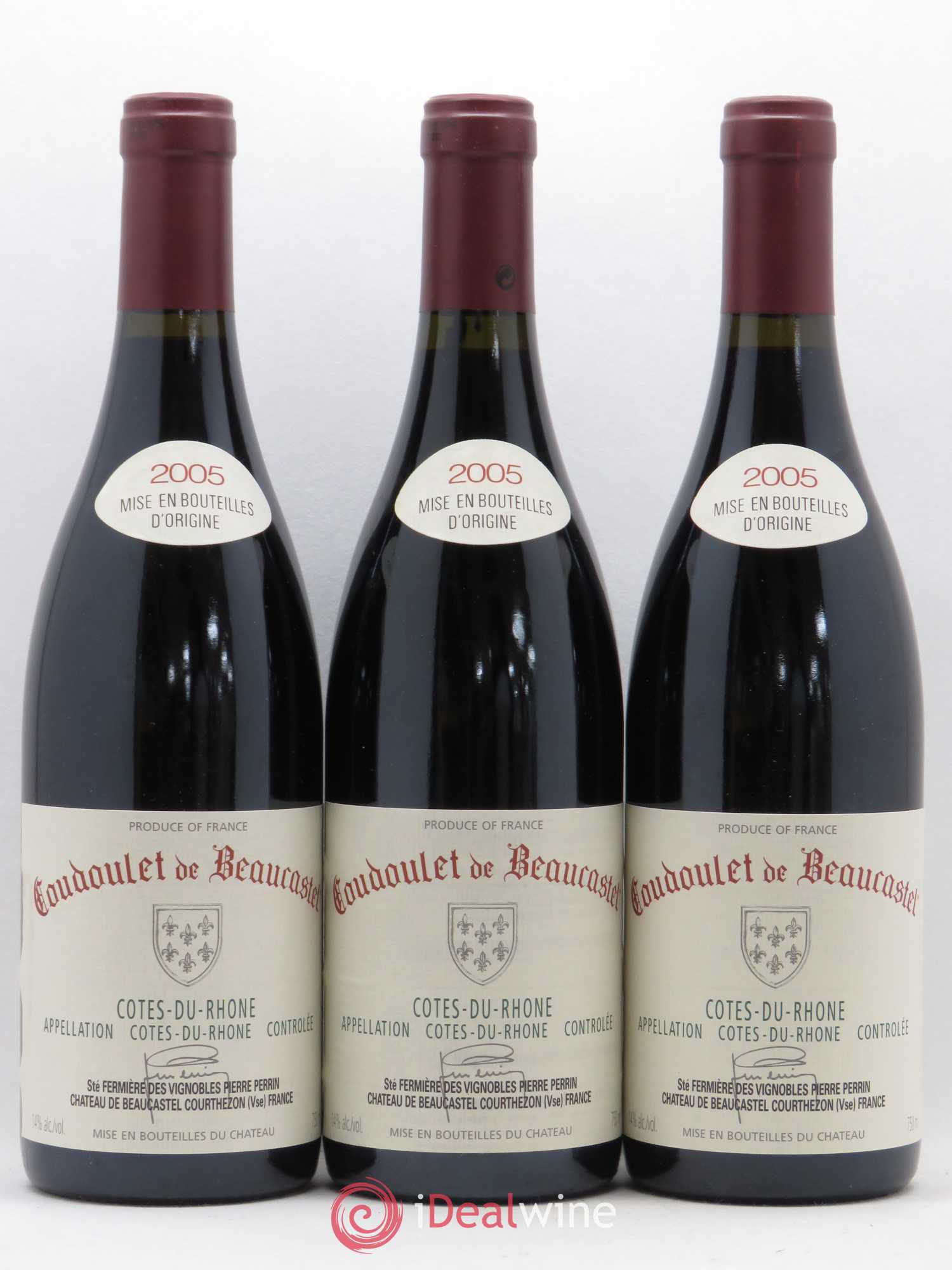 Côtes-du-Rhône Coudoulet de Beaucastel Famille Perrin 2005 - Lot de 6 bouteilles - 1