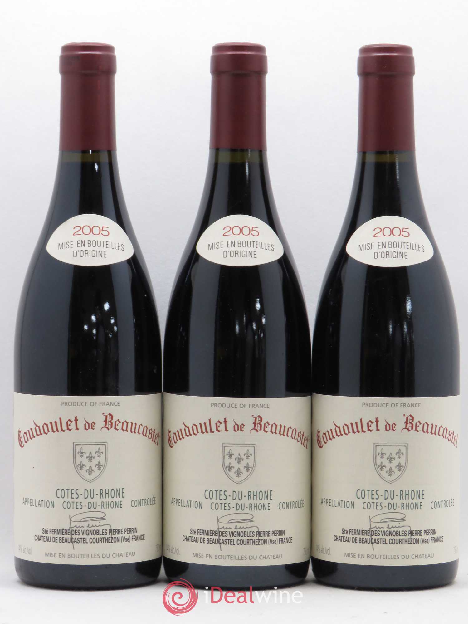 Côtes-du-Rhône Coudoulet de Beaucastel Famille Perrin 2005 - Lot de 6 bouteilles - 2