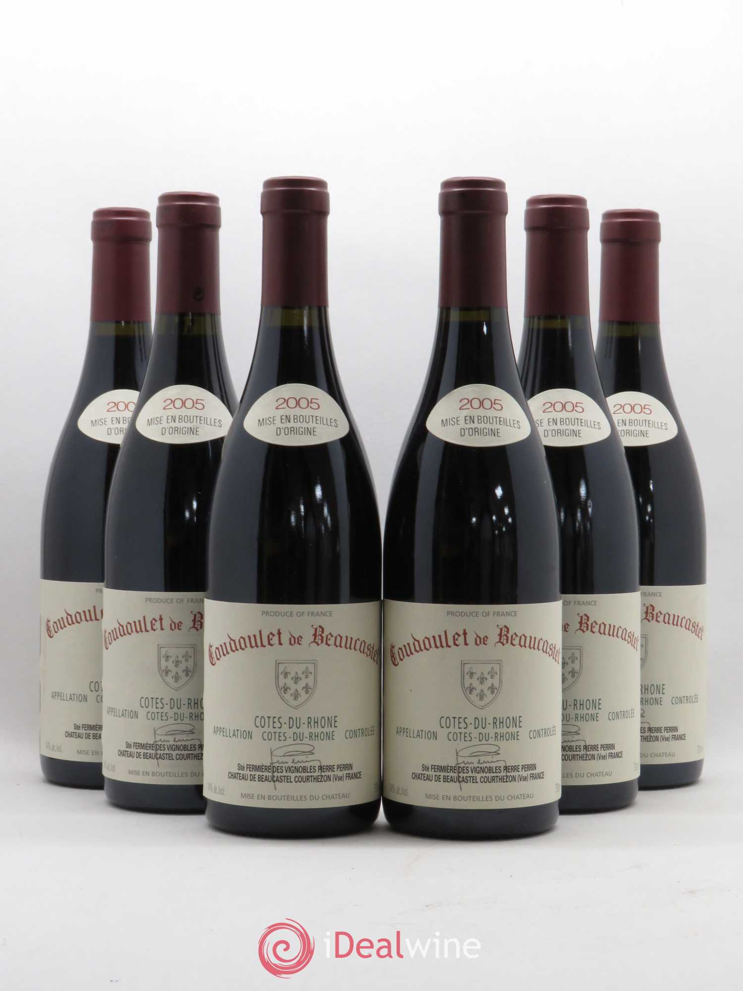 Côtes-du-Rhône Coudoulet de Beaucastel Famille Perrin 2005 - Lot de 6 bouteilles - 0