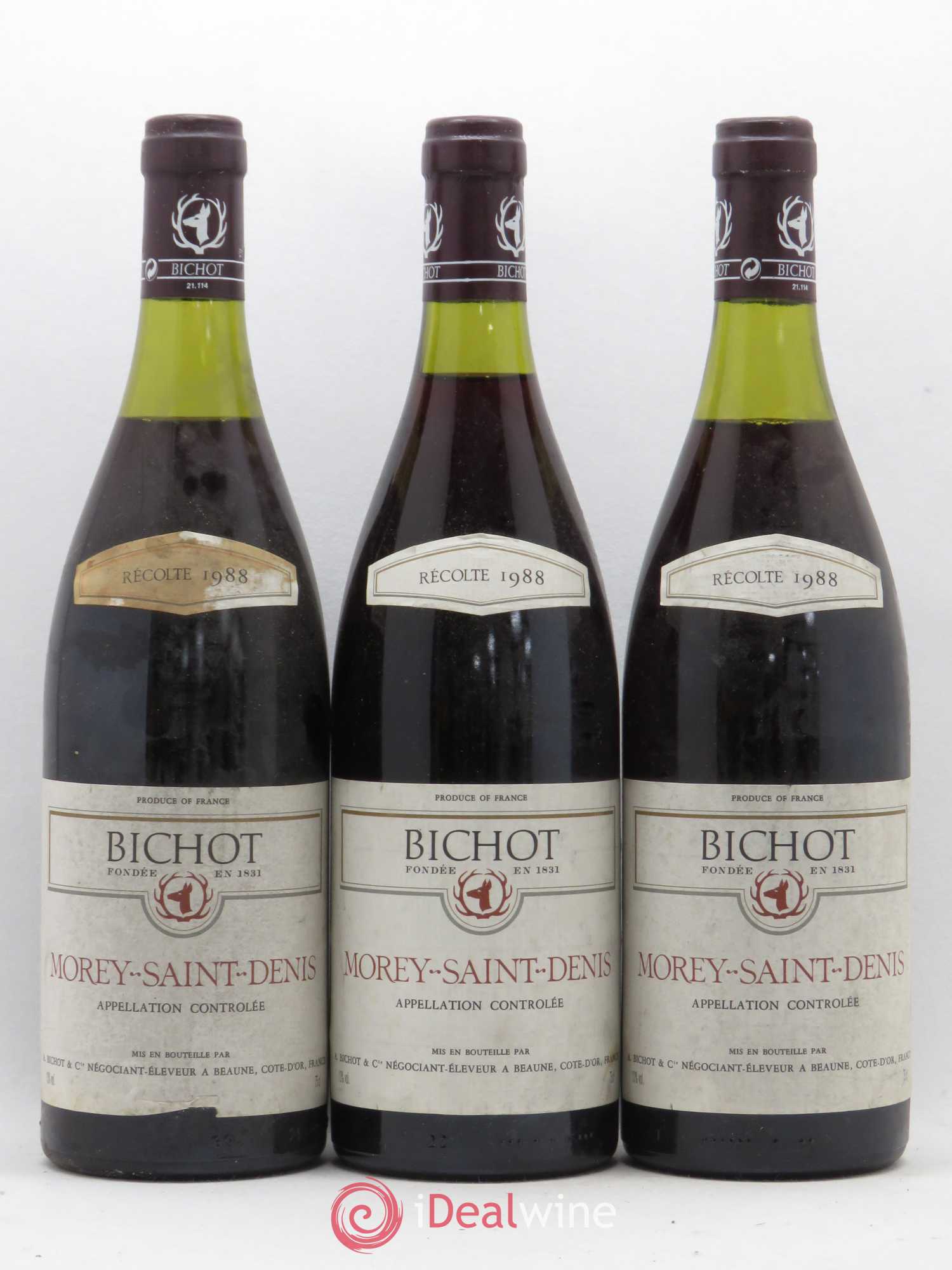 Morey-Saint-Denis Bichot 1988 - Lot de 3 bouteilles - 0