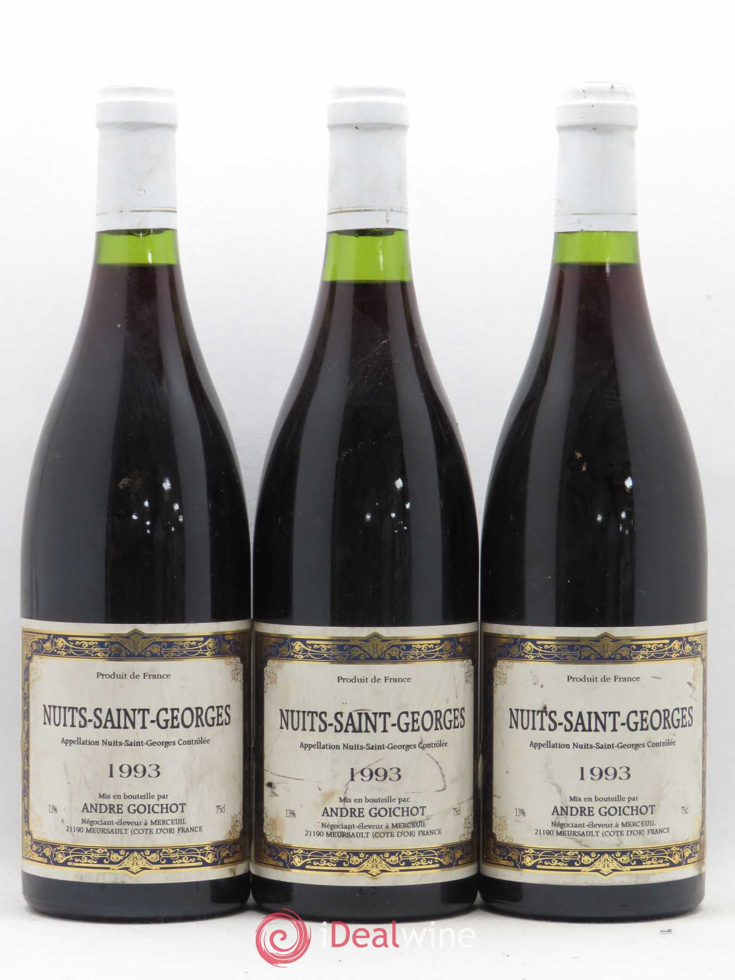 Nuits-Saint-Georges Goichot 1993 - Lot de 3 bouteilles - 0