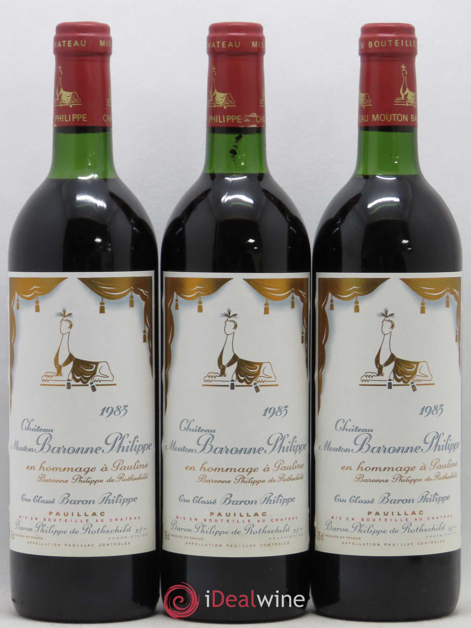 Château d' Armailhac - Mouton Baron(ne) Philippe 5ème Grand Cru Classé 1983 - Lot de 6 bouteilles - 1