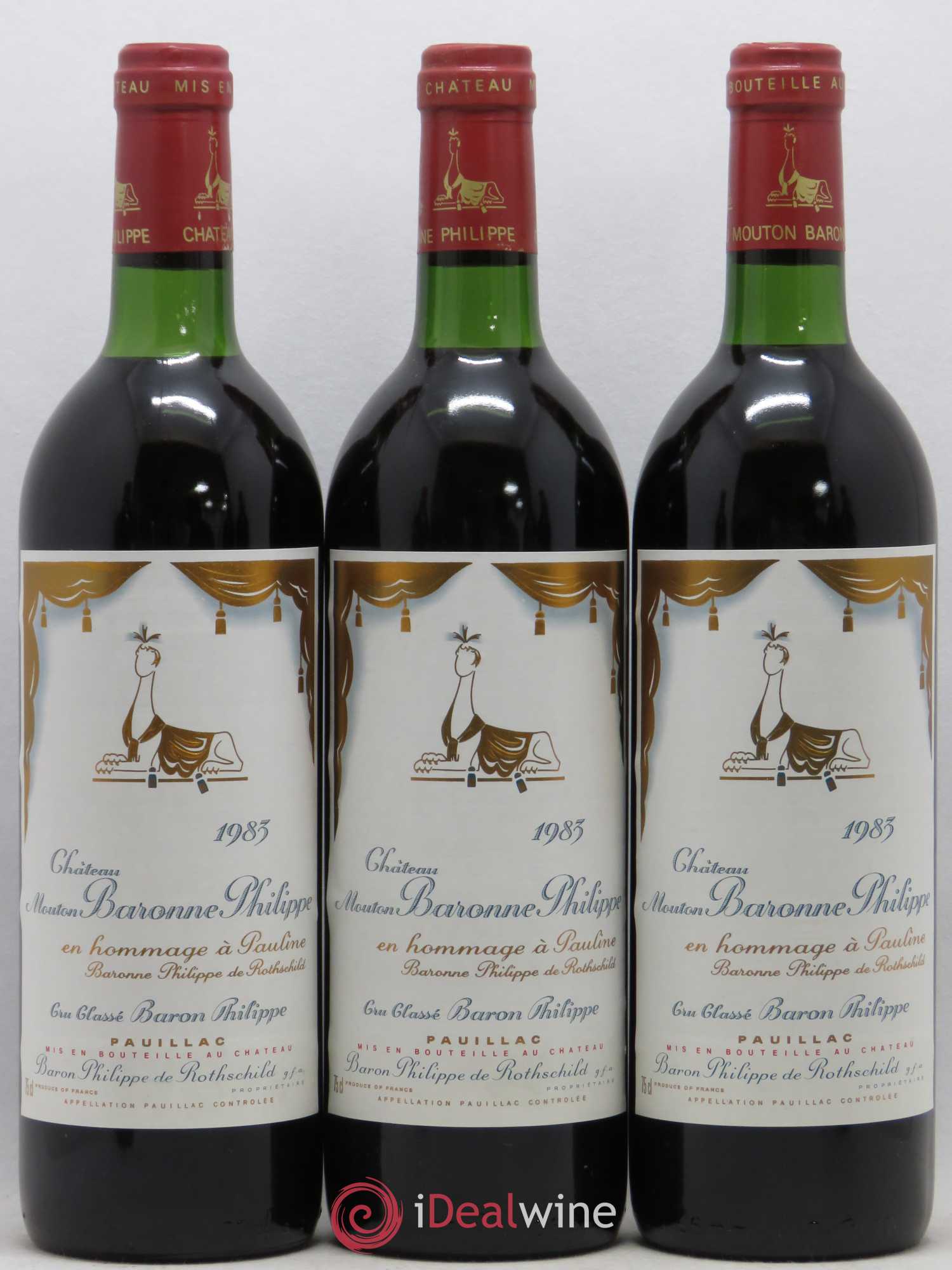 Château d' Armailhac - Mouton Baron(ne) Philippe 5ème Grand Cru Classé 1983 - Lot de 6 bouteilles - 2