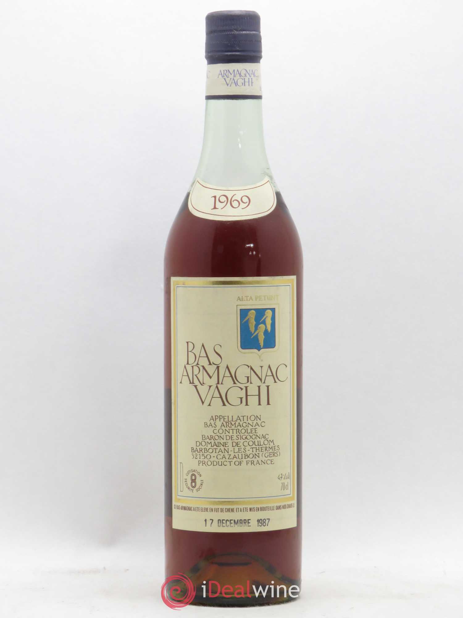 Bas-Armagnac Vaghi 1969 - Posten von 1 Flasche - 0