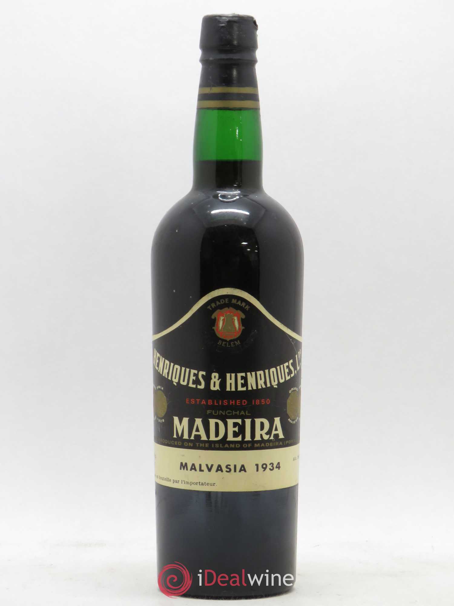 Madère Malvazia Henriquès & Henriquès 1934 - Posten von 1 Flasche - 0