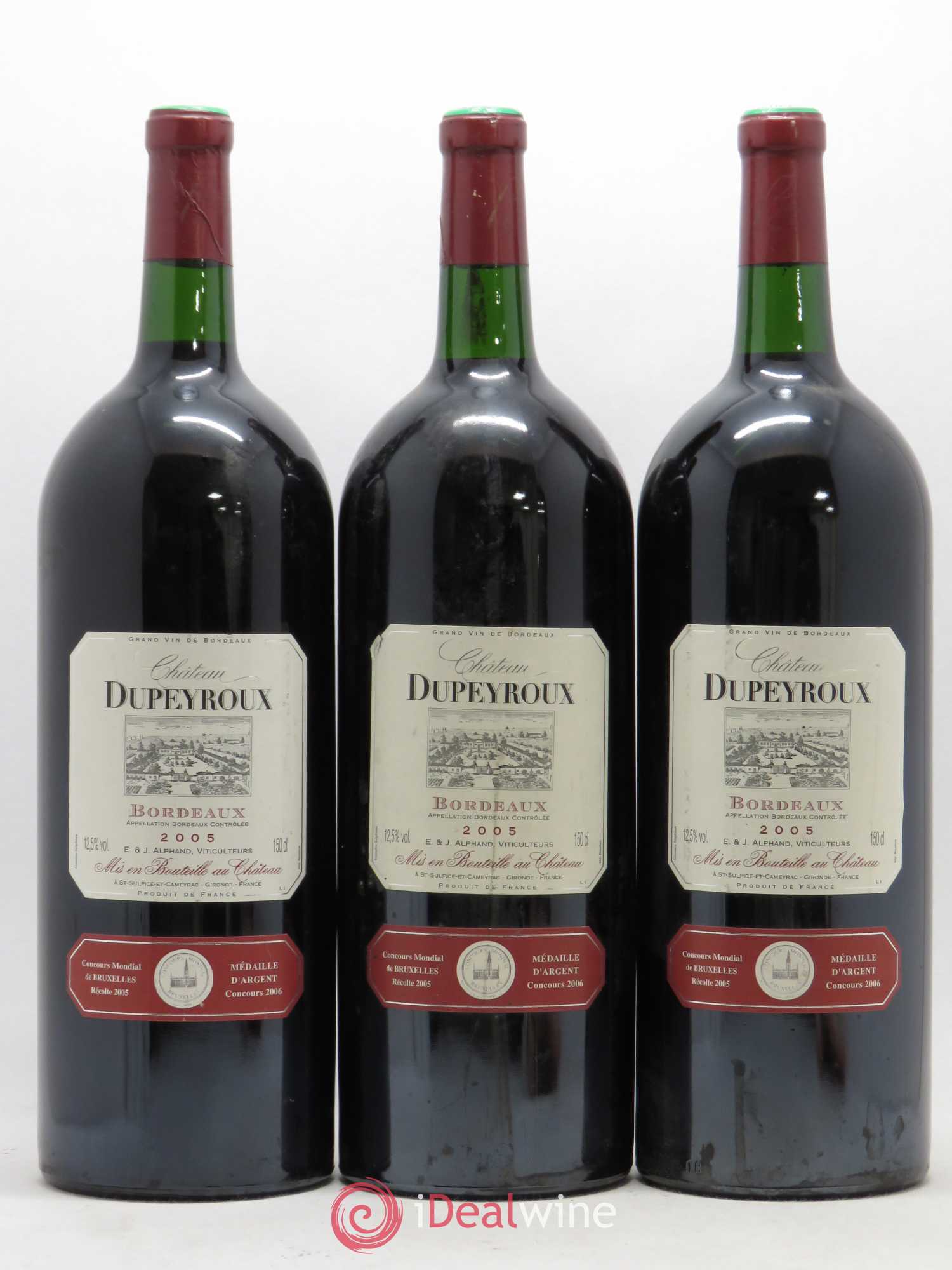 Bordeaux Château Dupeyroux 2005 - Posten von 3 Magnum - 0