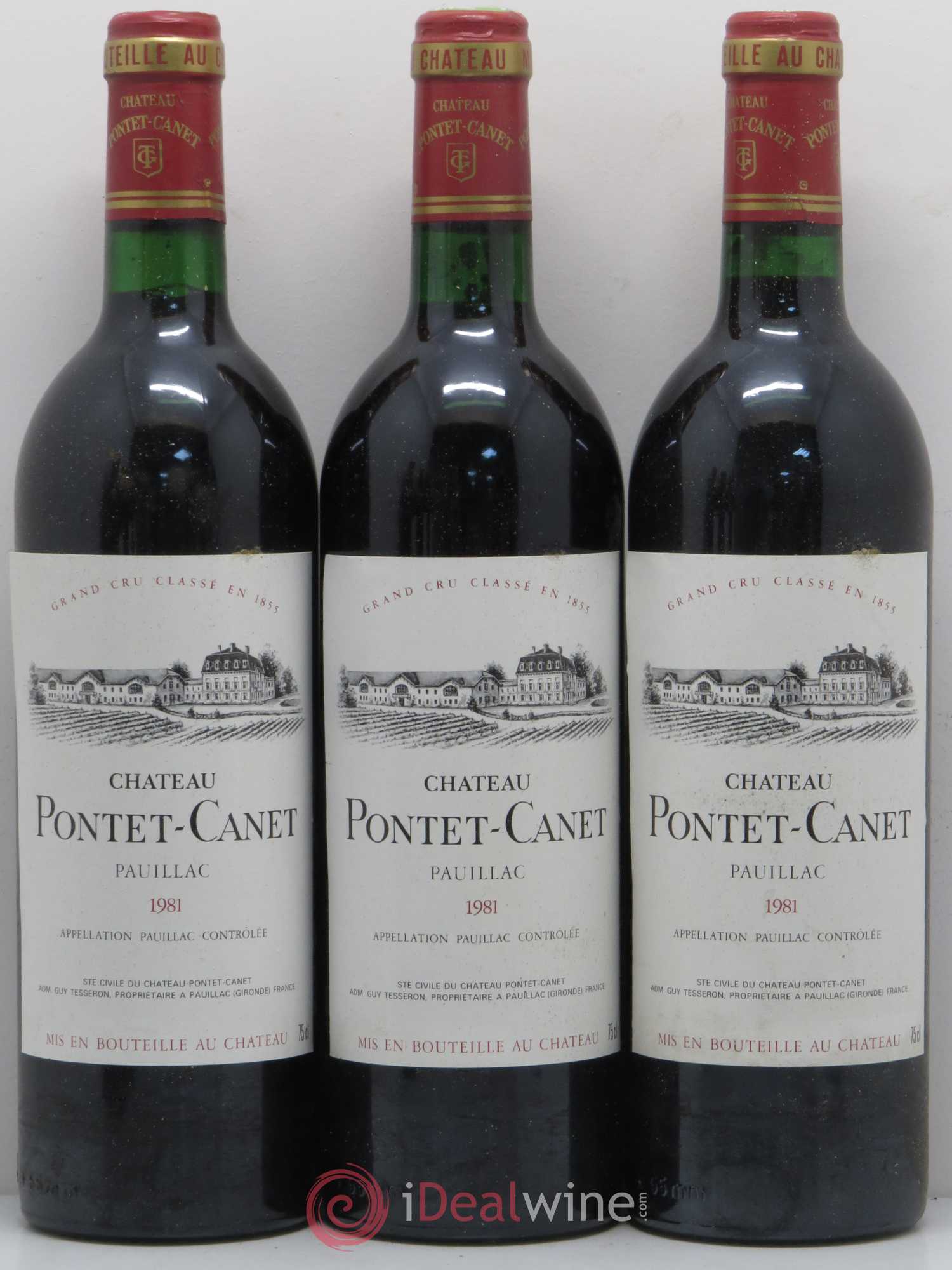 Château Pontet Canet 5ème Grand Cru Classé 1981 - Lot de 6 bouteilles - 1