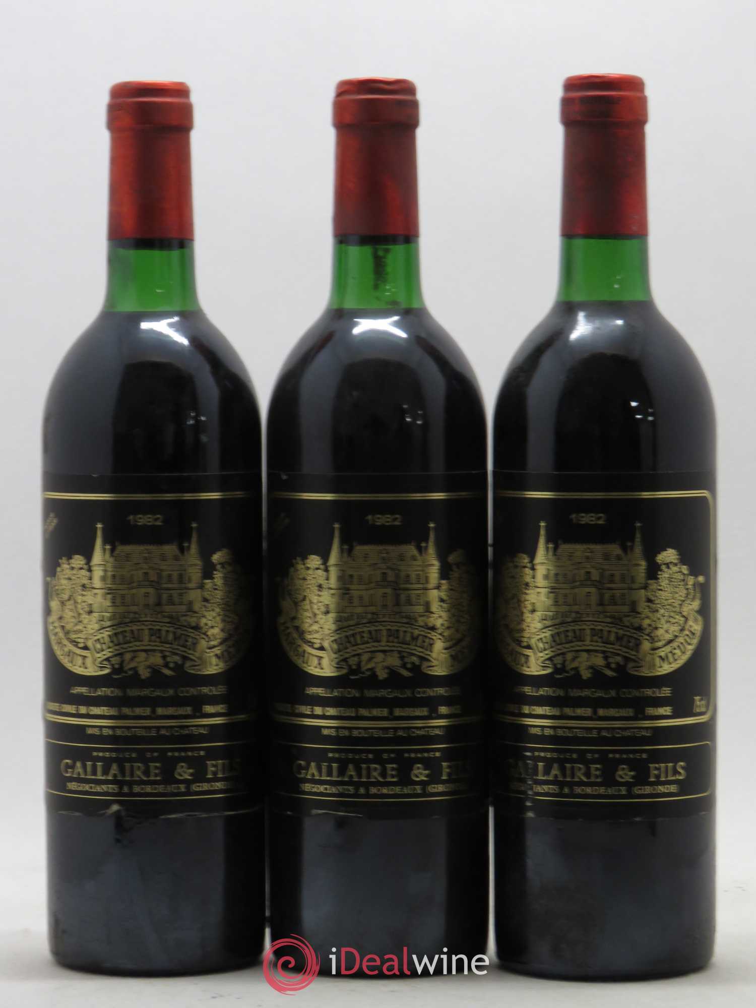 Château Palmer 3ème Grand Cru Classé 1982 - Lot de 3 bouteilles - 0