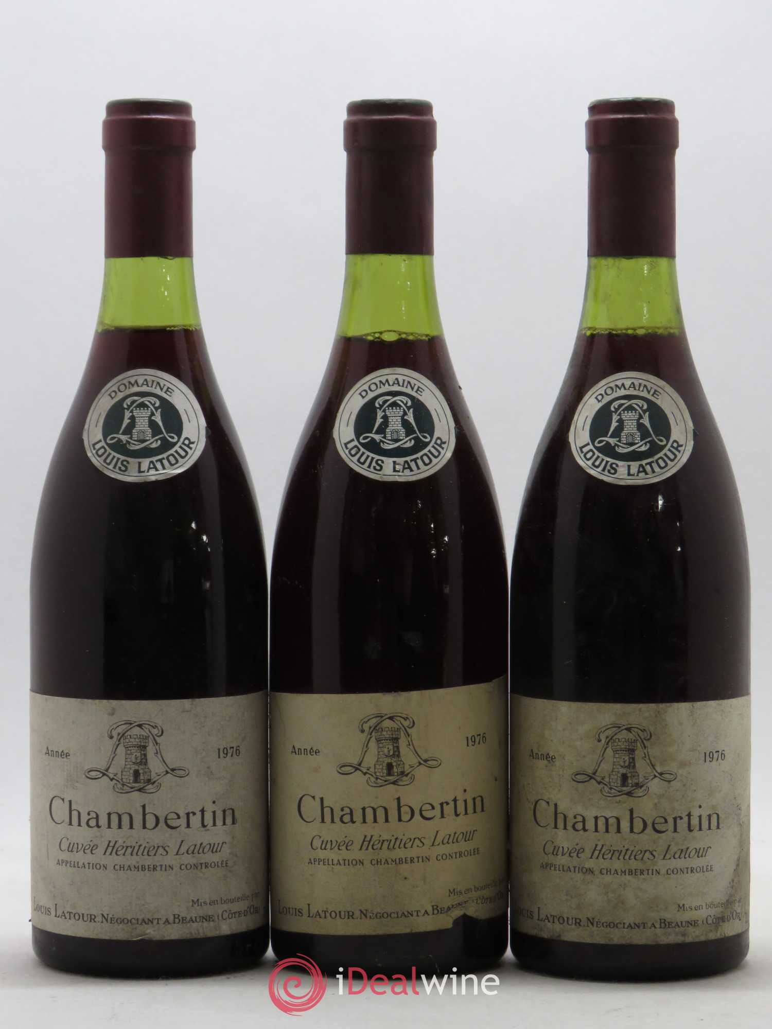 Chambertin Grand Cru Cuvée Héritiers Latour Louis Latour 1976 - Lot de 3 bouteilles - 0