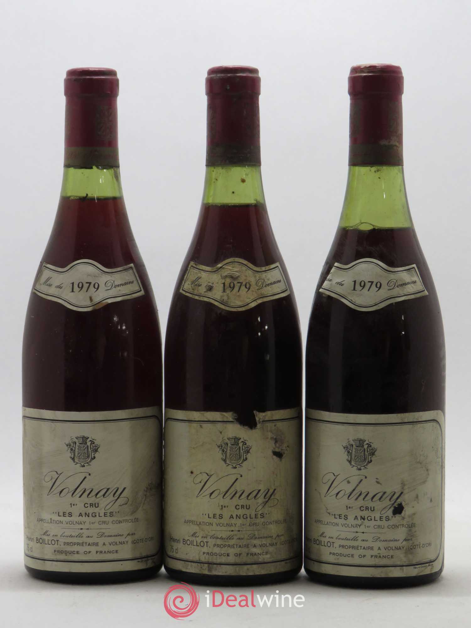 Volnay 1er Cru Les Angles Henri Boillot 1979 - Lot de 3 bouteilles - 0