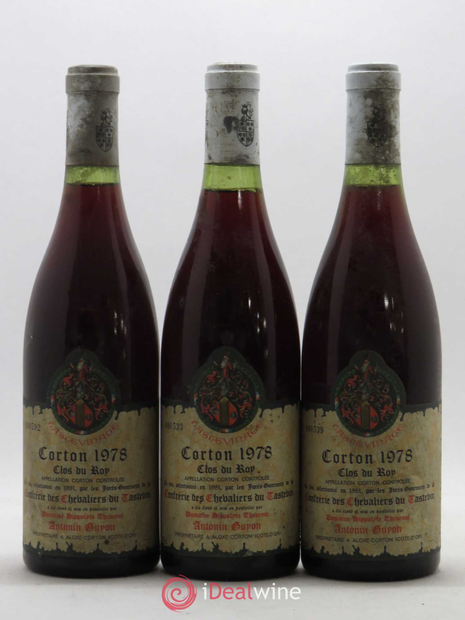 Corton Grand Cru Clos du Roy Tasteviné A. Guyon 1978 - Posten von 3 Flaschen - 0