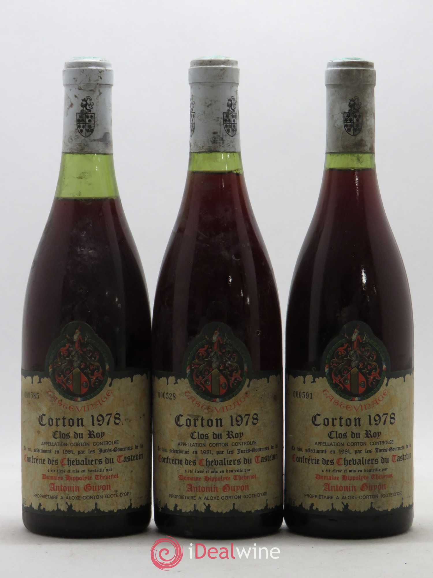 Corton Grand Cru Clos du Roy Tasteviné A. Guyon 1978 - Posten von 3 Flaschen - 0